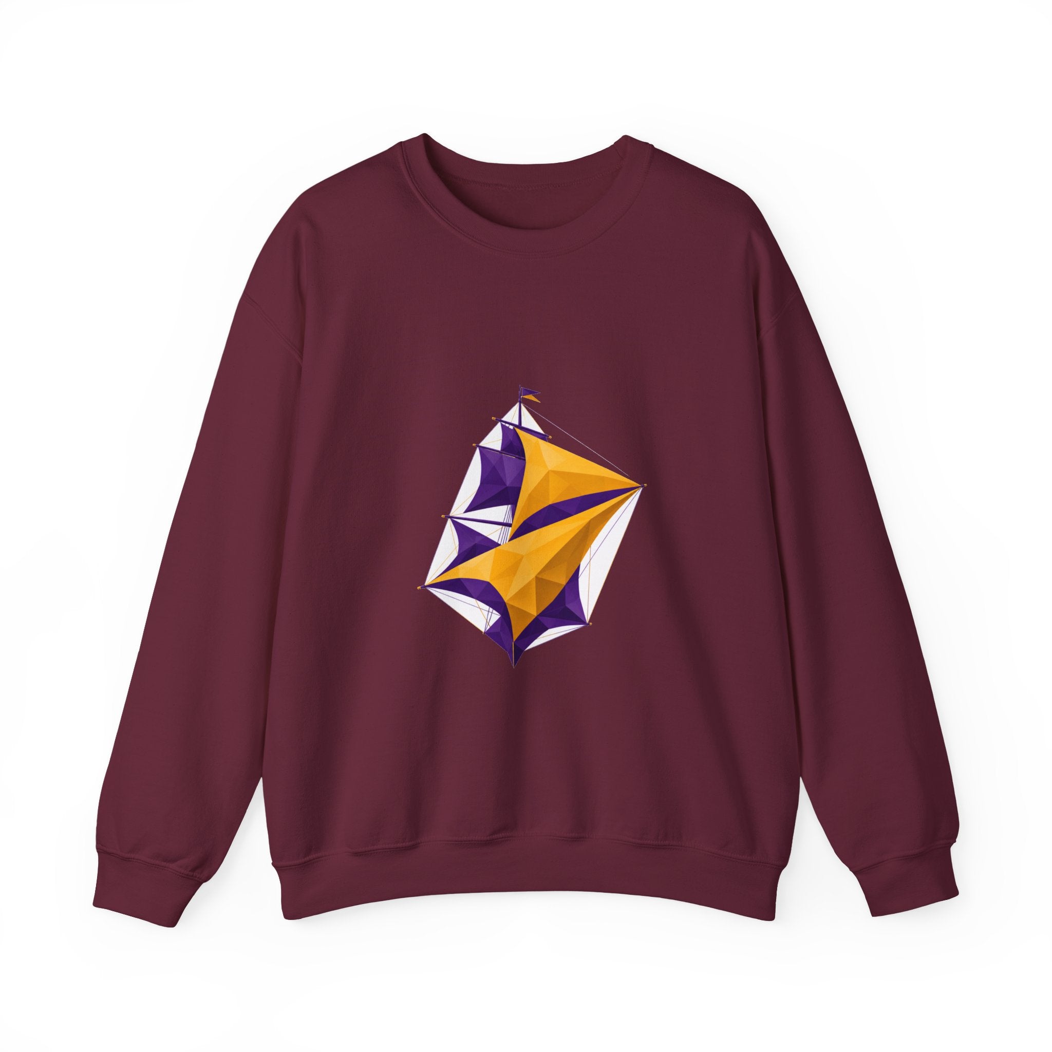 Matching Couple Sweatshirt - Anchor & Sail Matching Couple Crewneck Sweatshirt Geometric Art His Hers Couple Gift - Design B