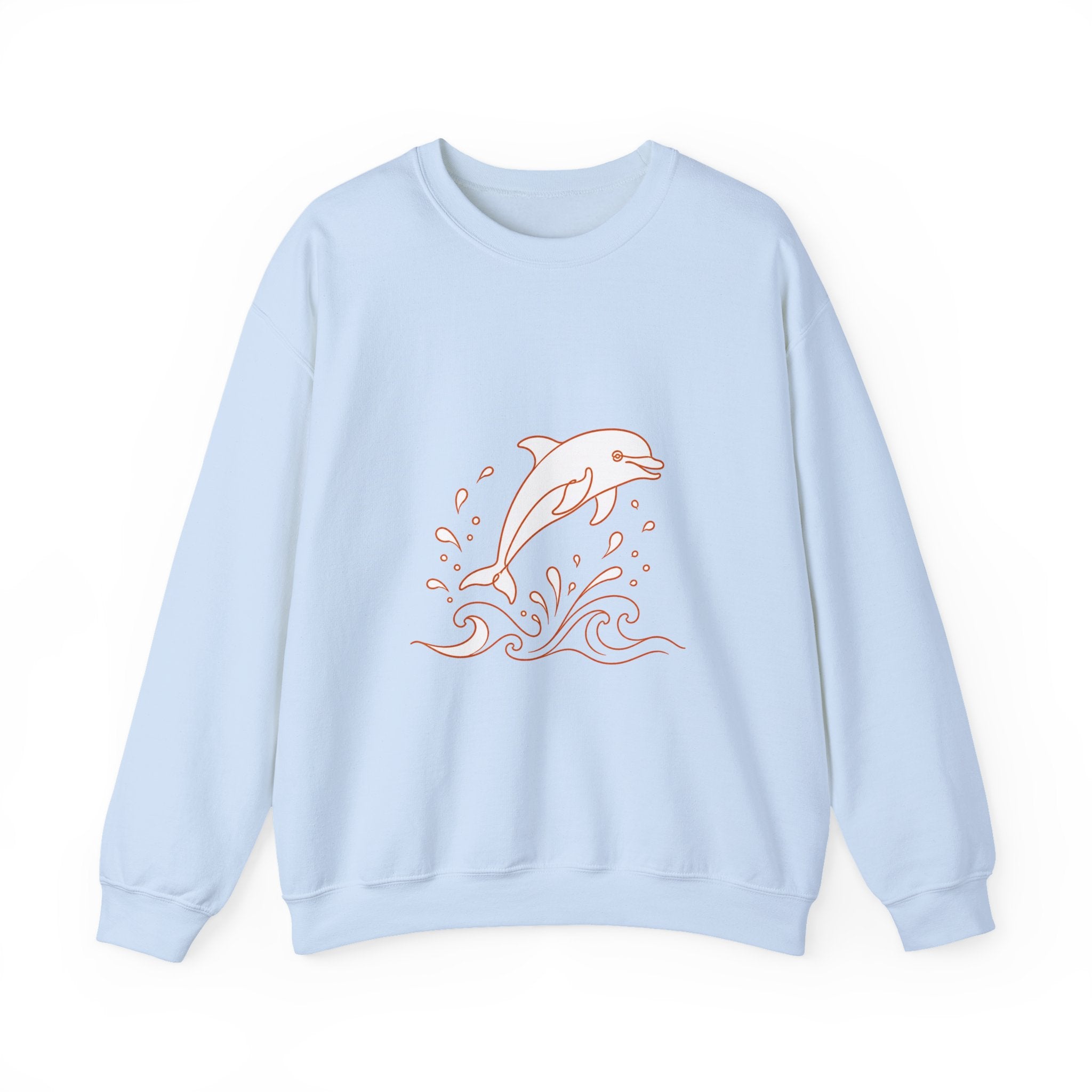 Matching Couple Sweatshirt - Shark & Dolphin Matching Couple Crewneck Sweatshirt Minimalist Art His Hers Valentine Gift - Design B