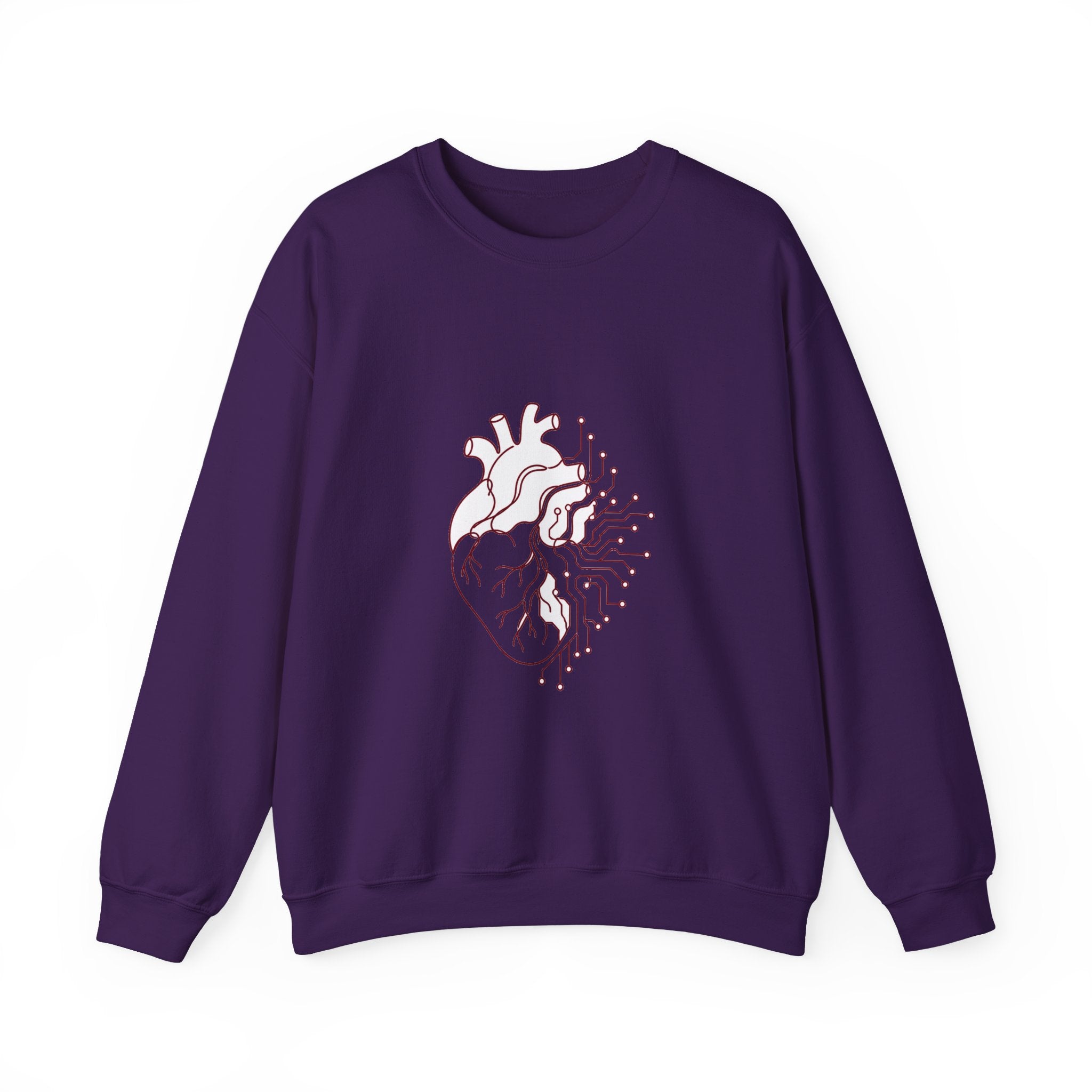 Matching Couple Sweatshirt - Robot & Heart Matching Couple Comfort Colors Crew Minimalist Art His Hers Christmas Gift - Design B