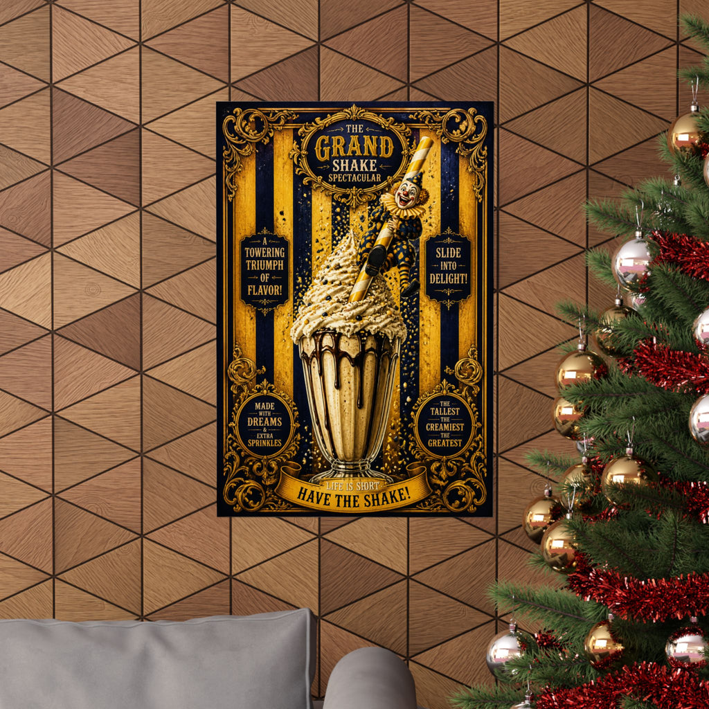 Milkshake Slide Clown Wall Art Poster 24×36 Baroque Studio Decor Maximalist Print