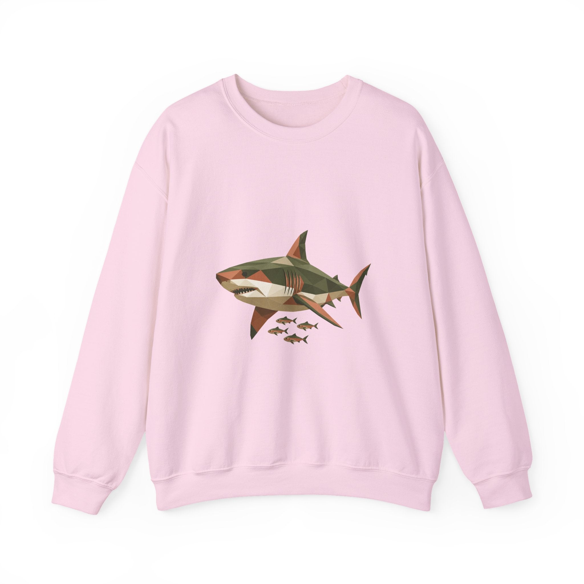 Matching Couple Sweatshirt - Shark & Dolphin Matching Couple Crewneck Sweatshirt Geometric Art His Hers Couple Gift - Design A