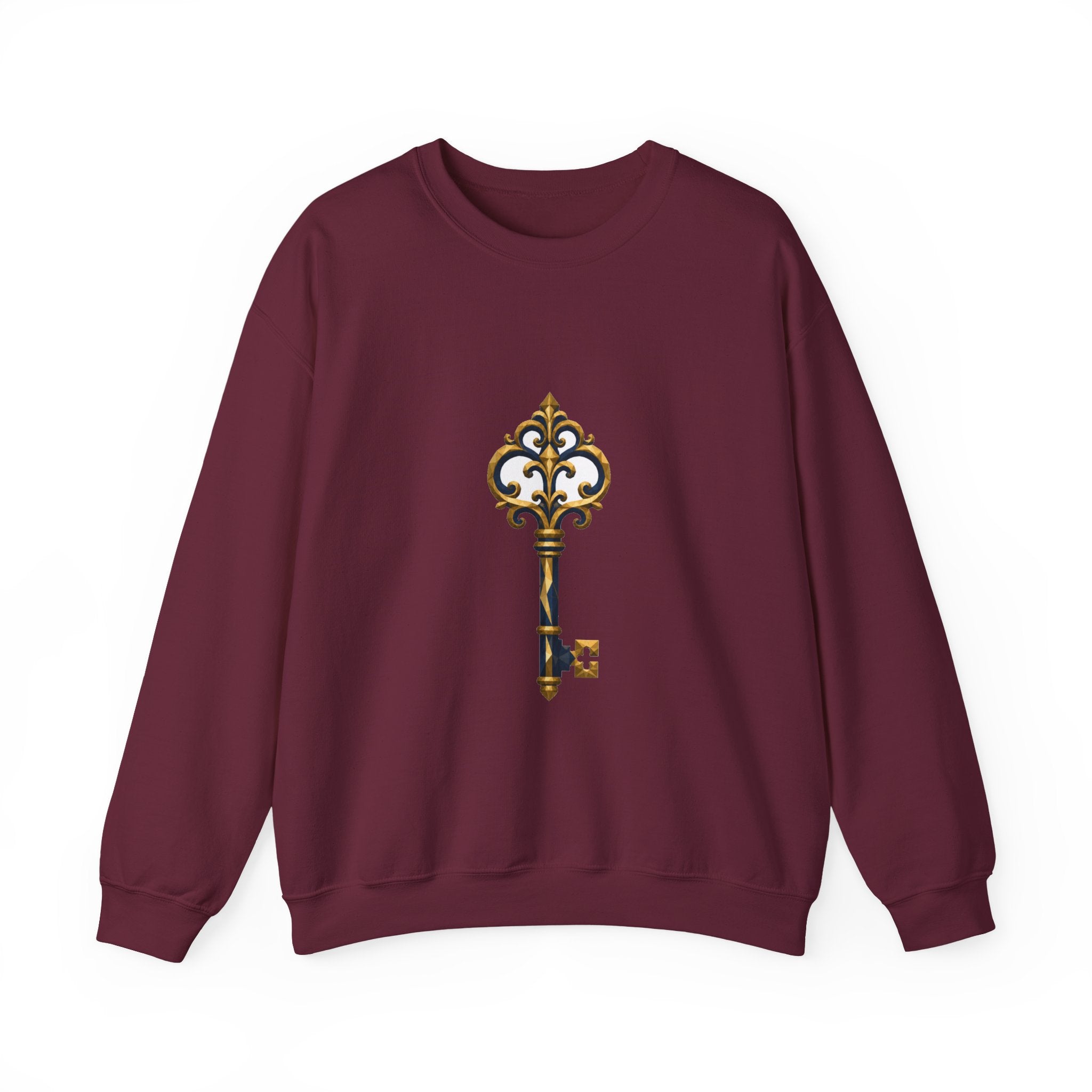 Matching Couple Sweatshirt - Key & Lock Matching Couple Premium Fleece Sweatshirt Geometric Art His Hers Love Gift - Design A