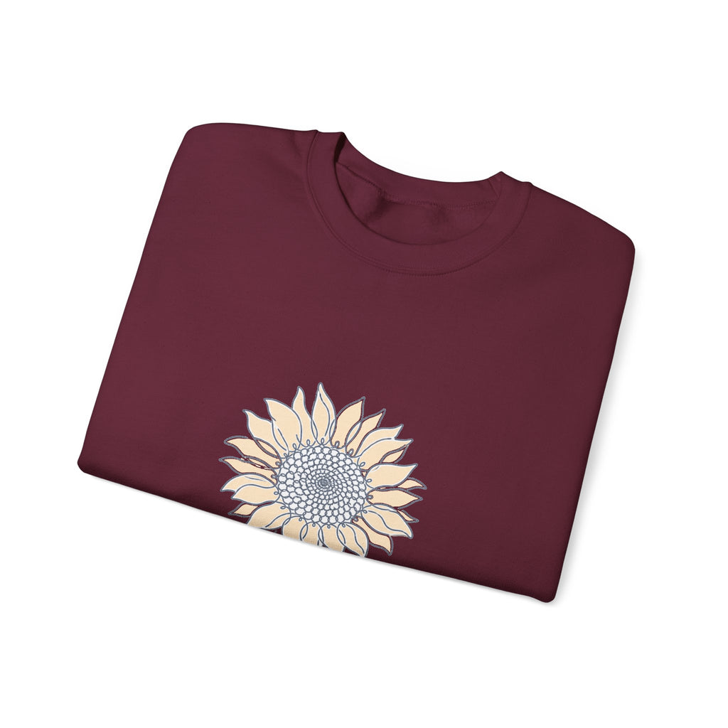 Matching Couple Sweatshirt - Sunflower & Moonflower Matching Couple Premium Fleece Sweatshirt Minimalist Art His Hers Christmas Gift - Design A