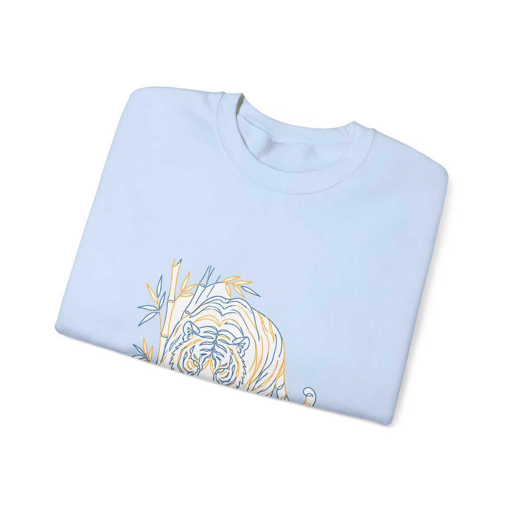Matching Couple Sweatshirt - Tiger & Crane Matching Couple Premium Fleece Sweatshirt Minimalist Art His Hers Christmas Gift - Design A