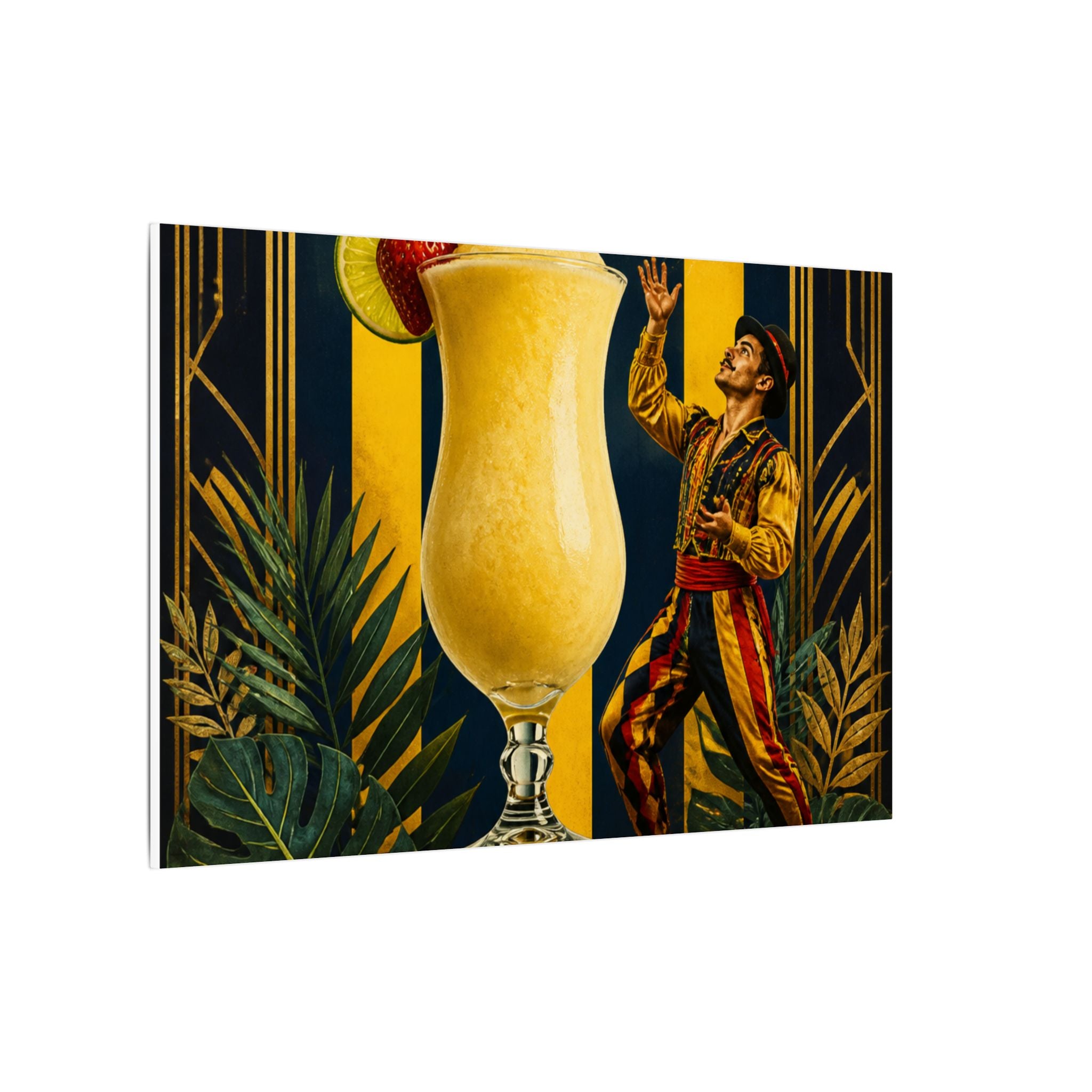 Daiquiri Fruit Juggler Wall Art Canvas 24×36 Art Deco Bar Area Decor Maximalist Print