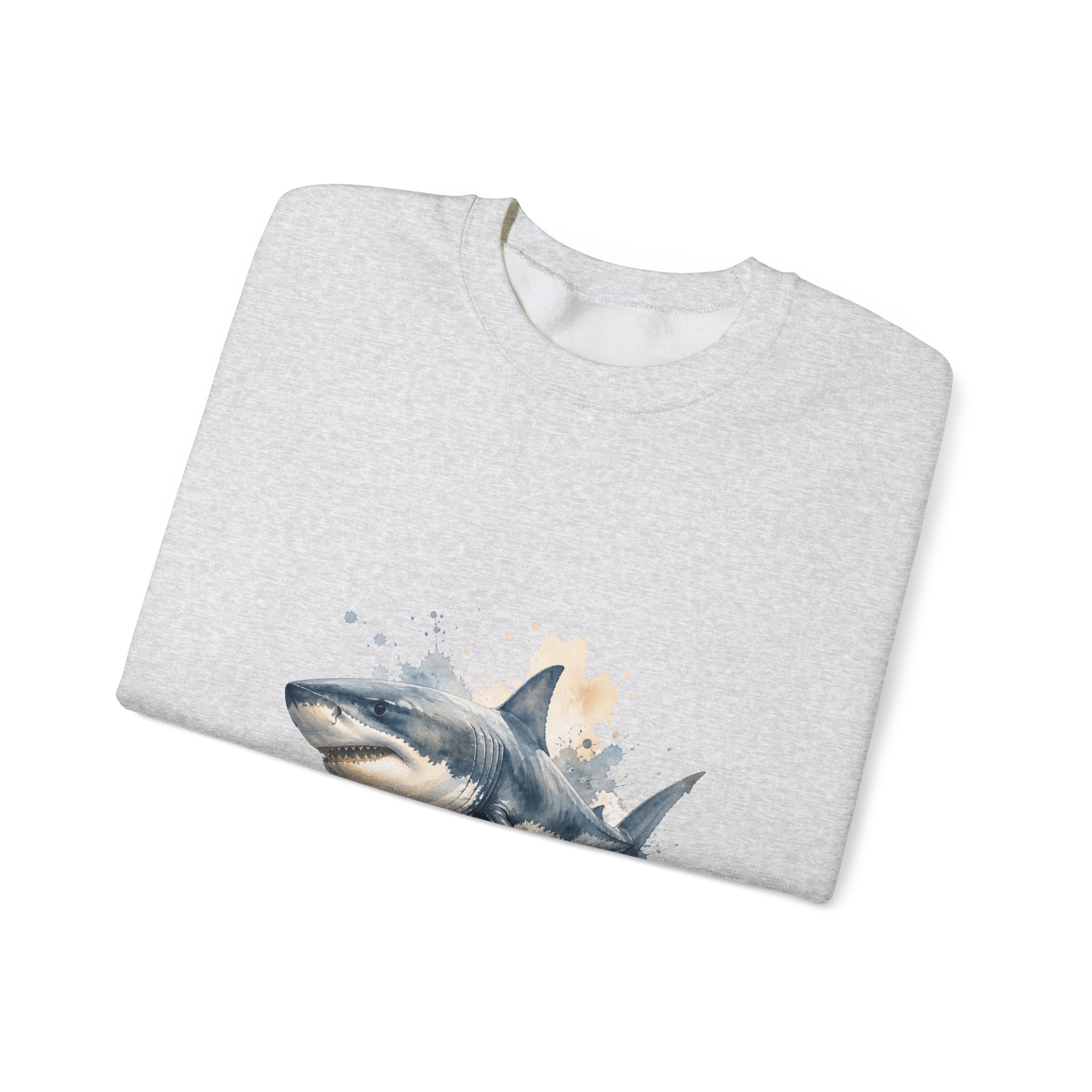 Matching Couple Sweatshirt - Shark & Dolphin Matching Couple Comfort Colors Crew Watercolor Art His Hers Birthday Gift - Design A