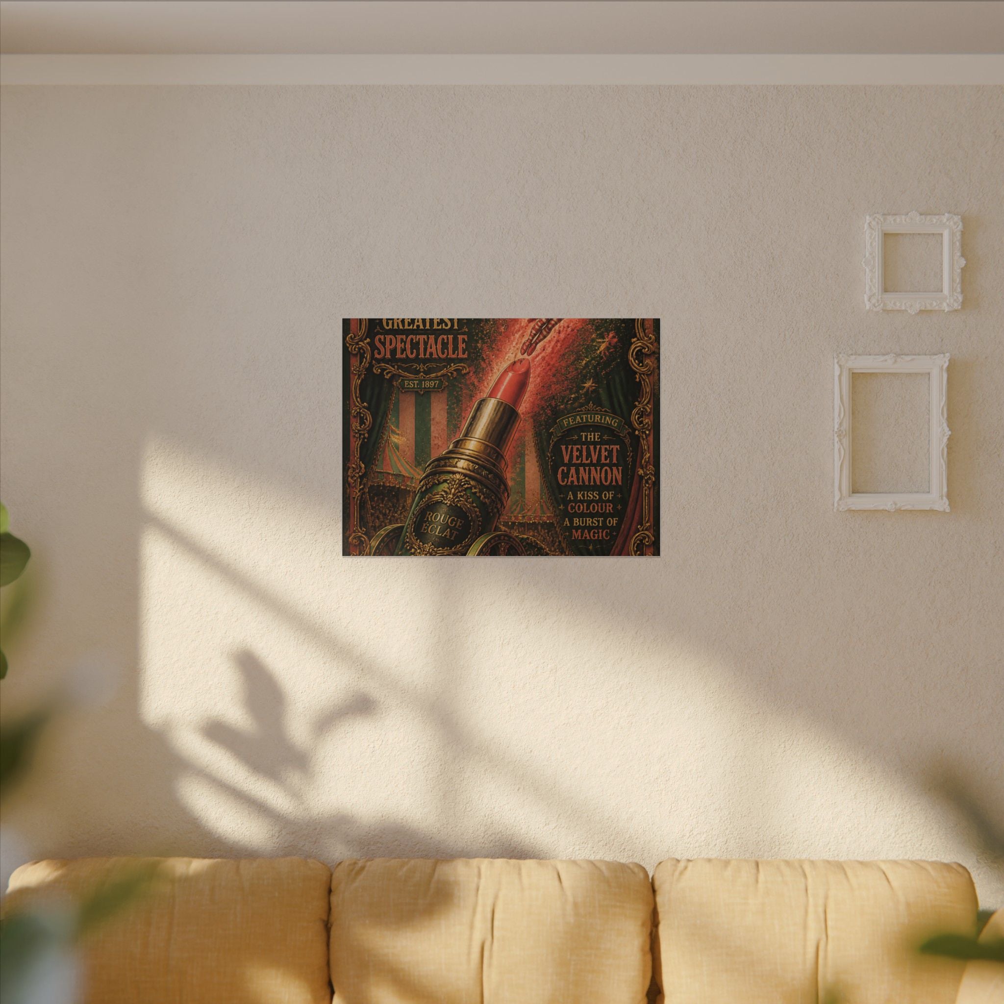 Lipstick Cannon Wall Art Canvas 16×20 Baroque Home Office Decor Maximalist Print