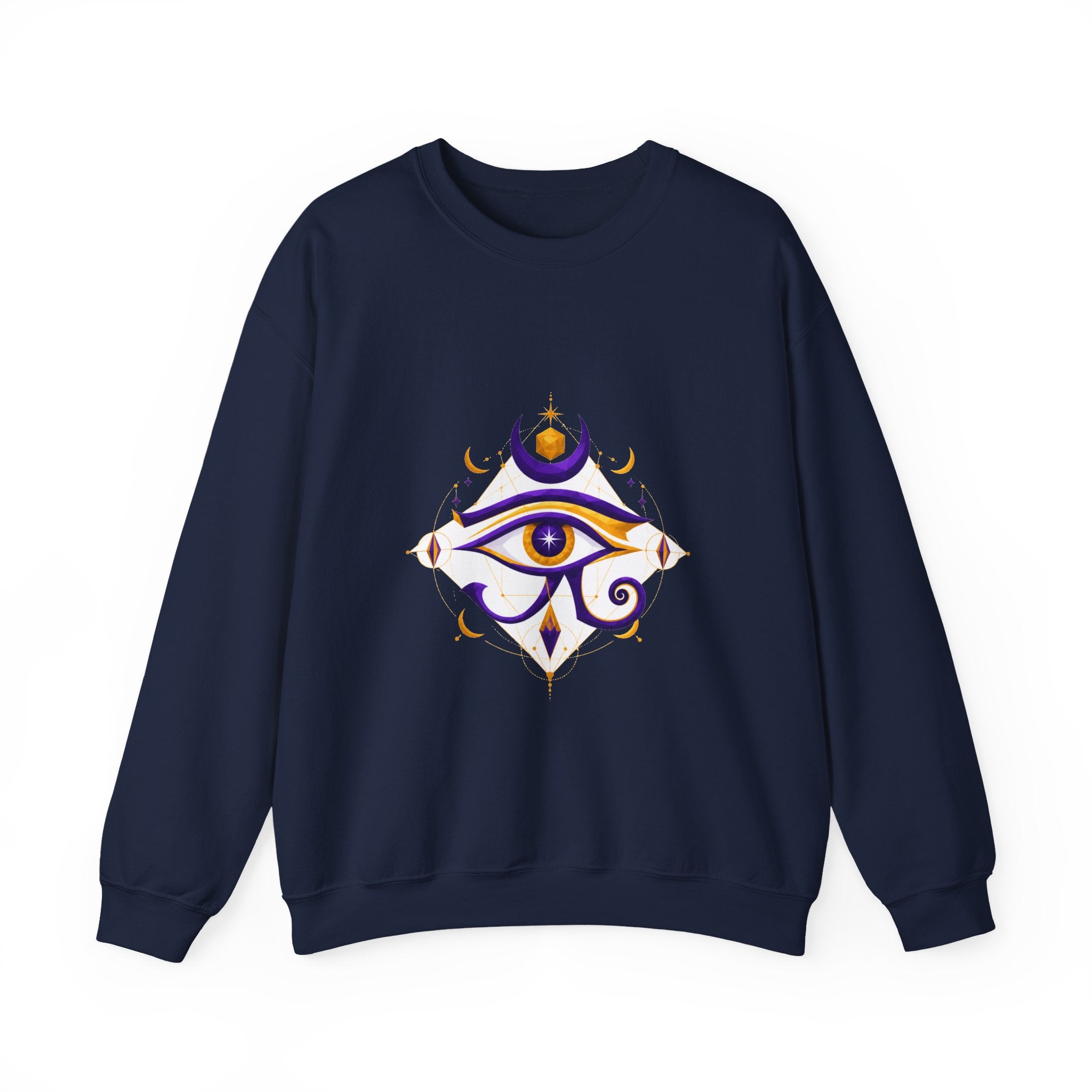 Matching Couple Sweatshirt - Eye of Ra & Horus Matching Couple Premium Fleece Sweatshirt Geometric Art His Hers Love Gift - Design B