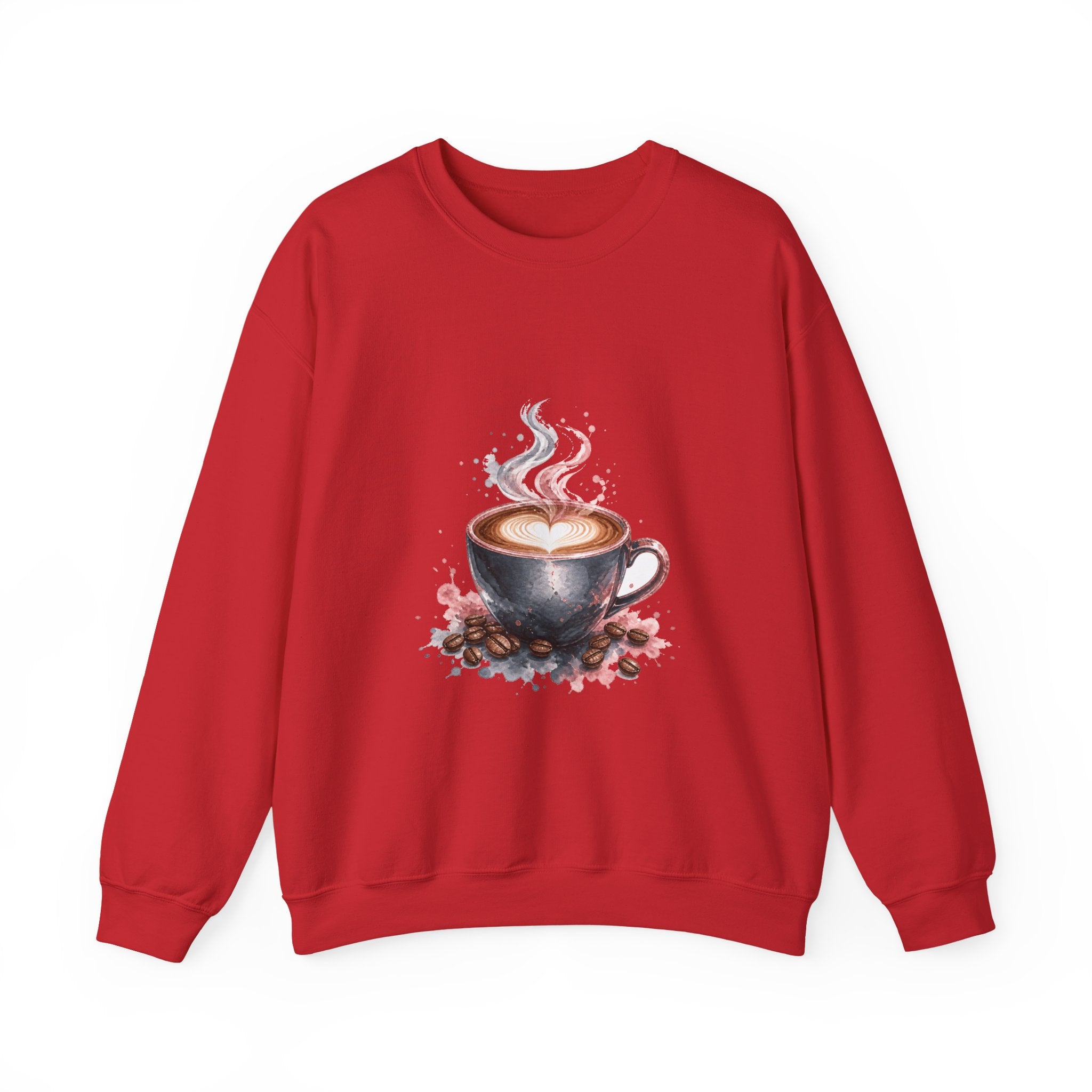 Matching Couple Sweatshirt - Coffee & Tea Matching Couple Premium Fleece Sweatshirt Watercolor Art His Hers Birthday Gift - Design A