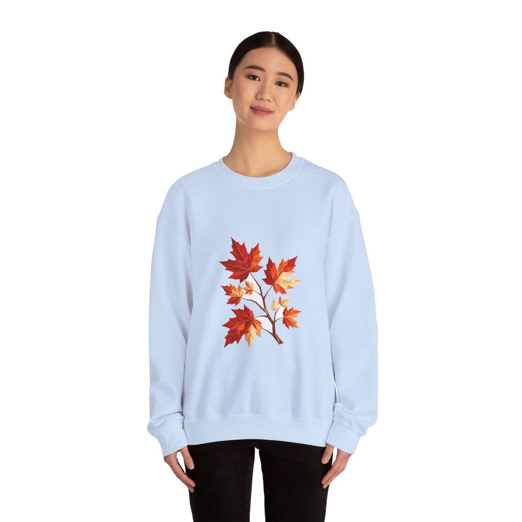Matching Couple Sweatshirt - Cherry Blossom & Maple Leaf Matching Couple Comfort Colors Crew Geometric Art His Hers Love Gift - Design B