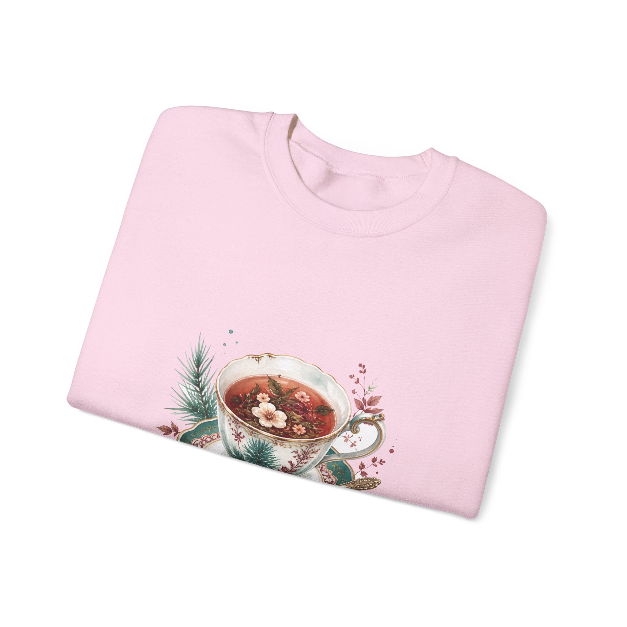 Matching Couple Sweatshirt - Coffee & Tea Matching Couple Comfort Colors Crew Watercolor Art His Hers Birthday Gift - Design B