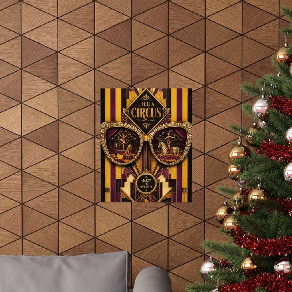 Sunglasses Circus Ring Wall Art Poster 18×24 Art Deco Entryway Decor Maximalist Print