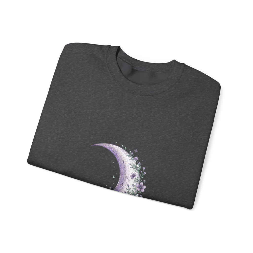 Matching Couple Sweatshirt - Waxing & Waning Moon Matching Couple Comfort Colors Crew Hand-Drawn Art His Hers Anniversary Gift - Design A