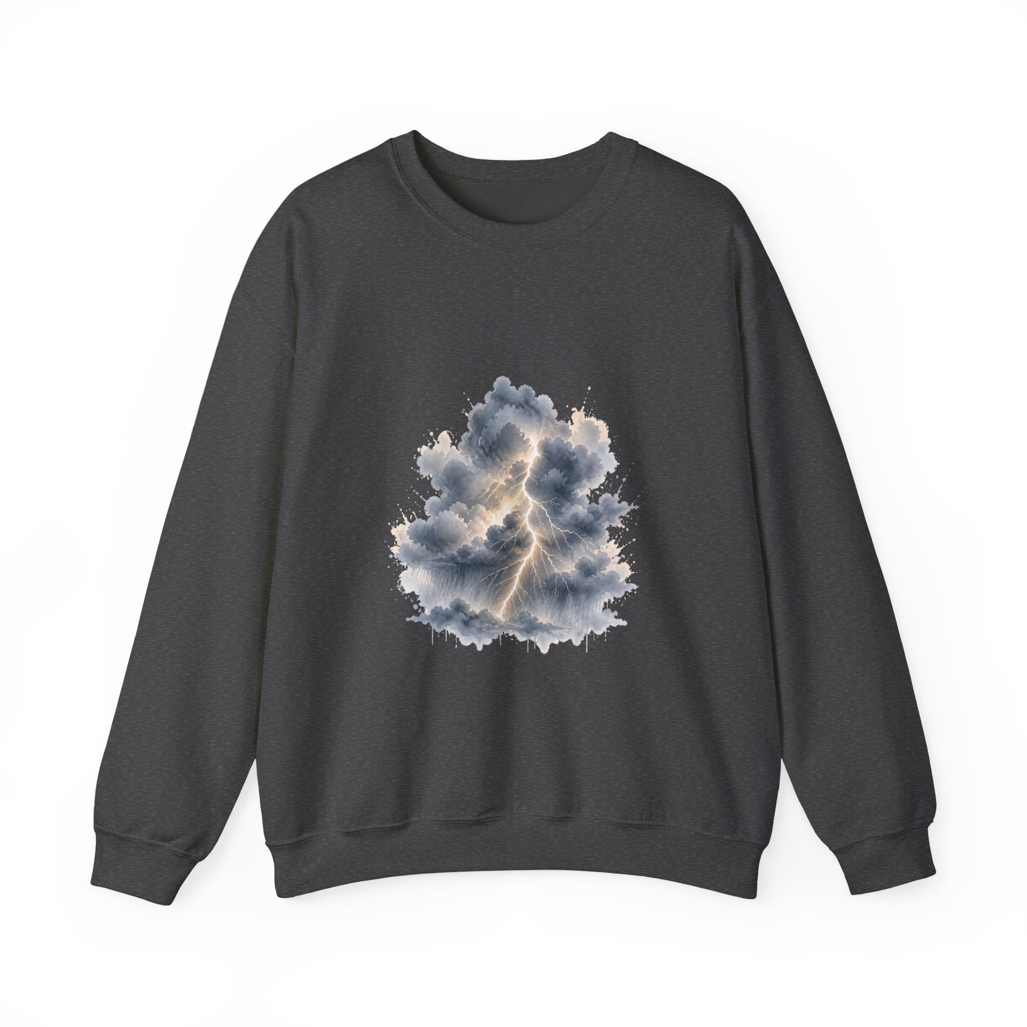 Matching Couple Sweatshirt - Storm & Rainbow Matching Couple Crewneck Sweatshirt Watercolor Art His Hers Engagement Gift - Design A