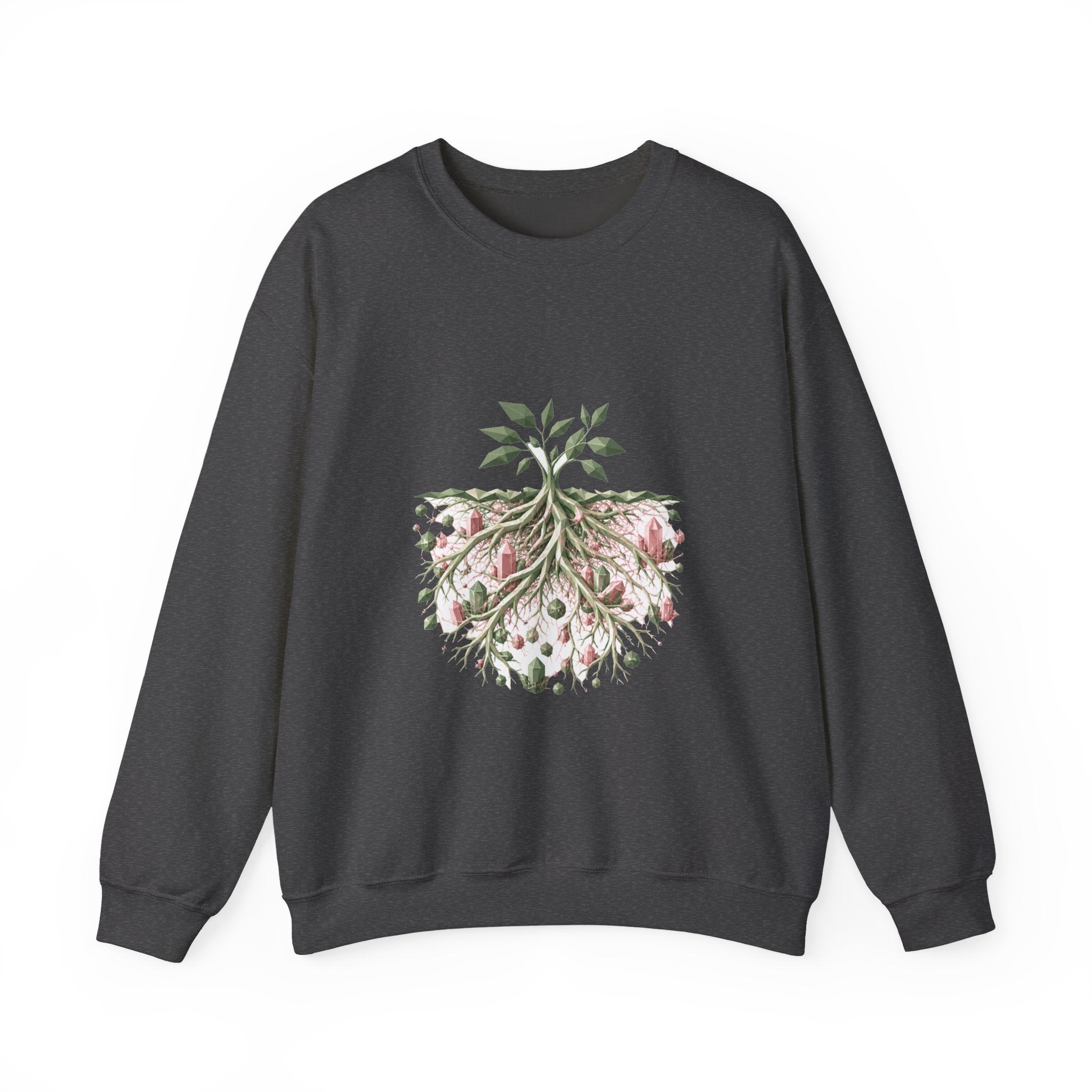 Matching Couple Sweatshirt - Ancient Oak & Deep Roots Matching Couple Crewneck Sweatshirt Geometric Art His Hers Couple Gift - Design B
