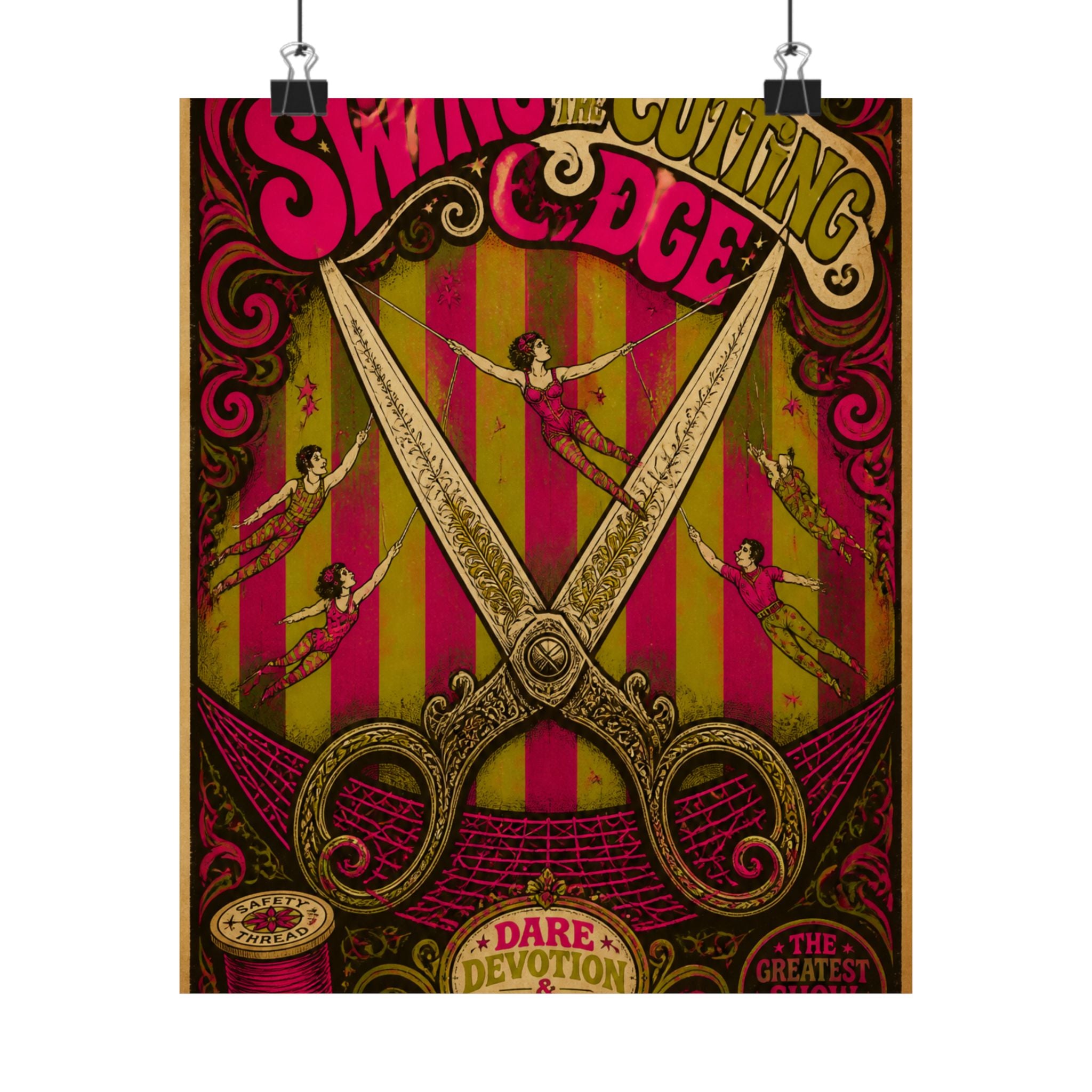 Giant Scissors Trapeze Wall Art Poster 24×36 Psychedelic Dining Room Decor Maximalist Print