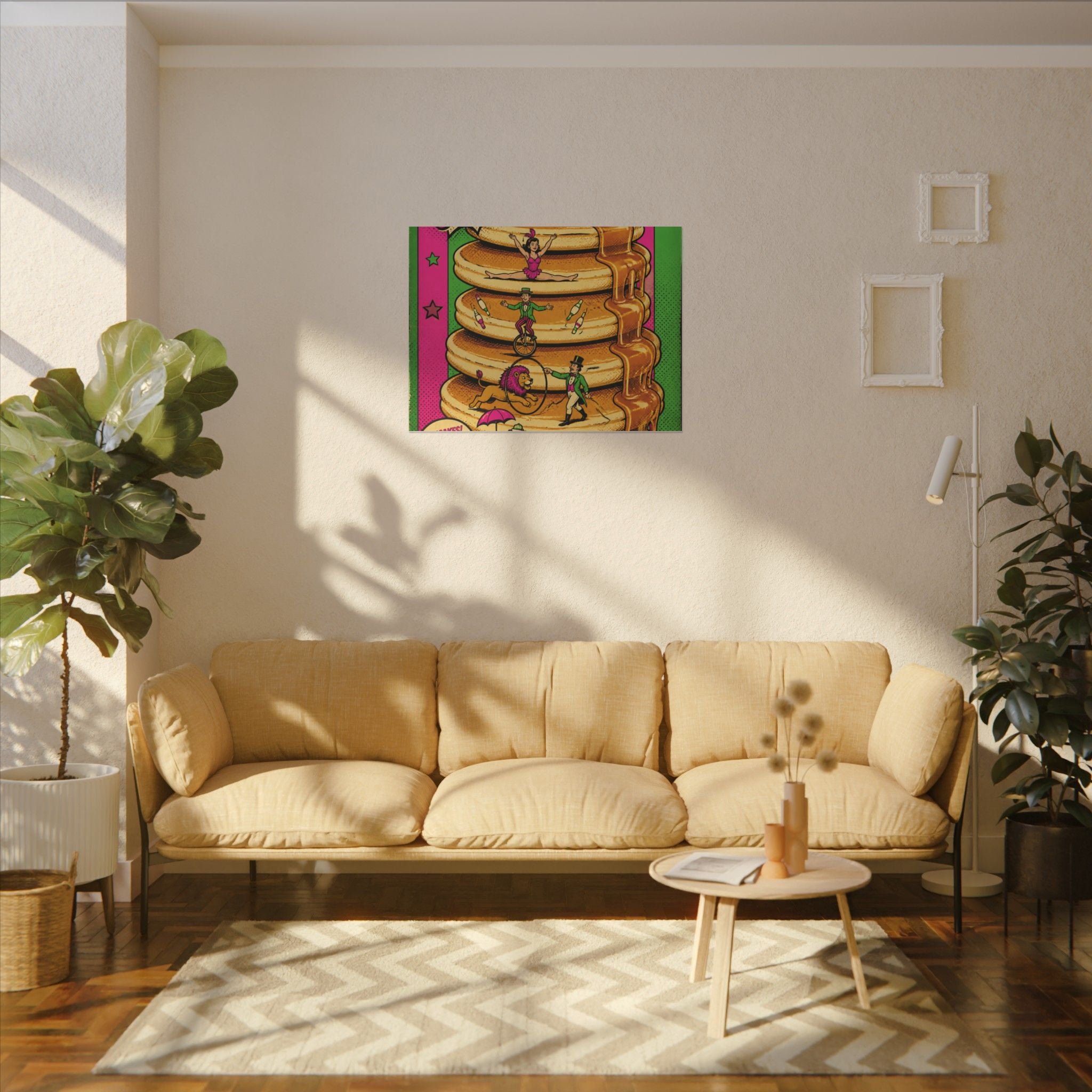 Pancake Stack Platform Wall Art Canvas 24×36 Pop Art Restaurant Decor Maximalist Print