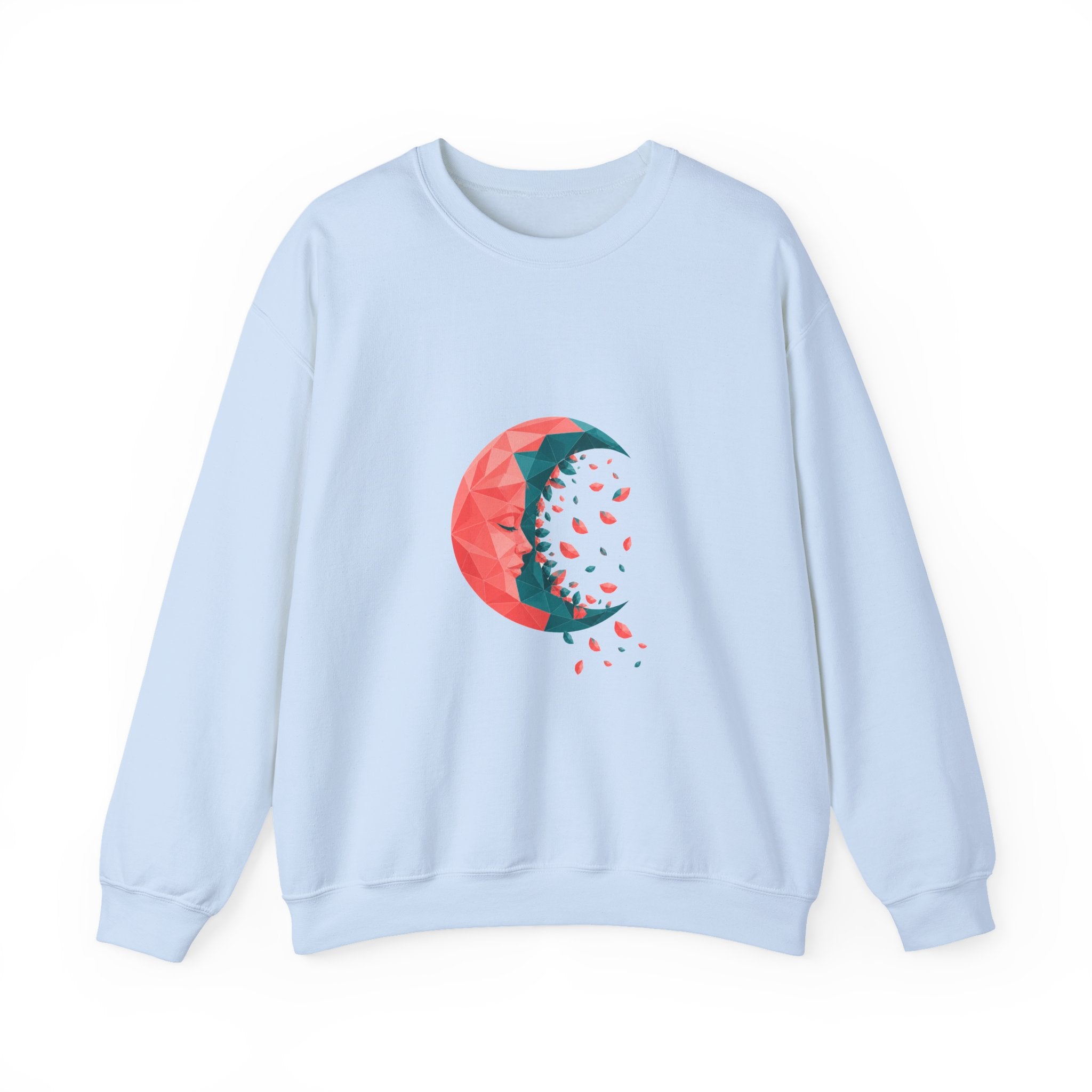Matching Couple Sweatshirt - Waxing & Waning Moon Matching Couple Crewneck Sweatshirt Geometric Art His Hers Couple Gift - Design B