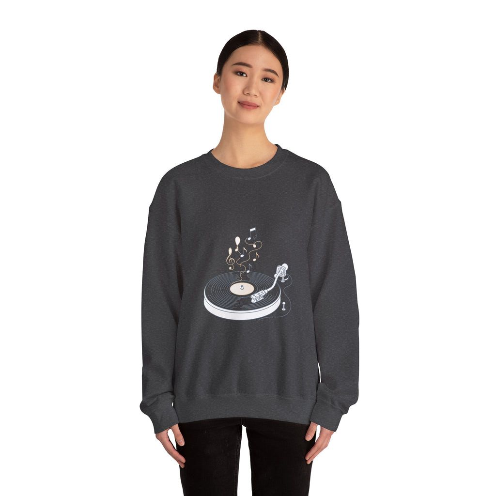 Matching Couple Sweatshirt - Vinyl & Cassette Matching Couple Crewneck Sweatshirt Minimalist Art His Hers Valentine Gift - Design A