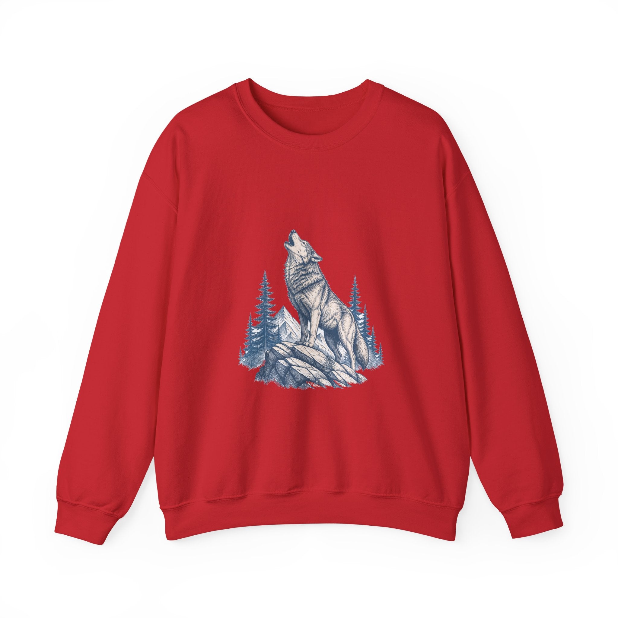 Matching Couple Sweatshirt - Wolf & Dove Matching Couple Premium Fleece Sweatshirt Hand-Drawn Art His Hers Anniversary Gift - Design A