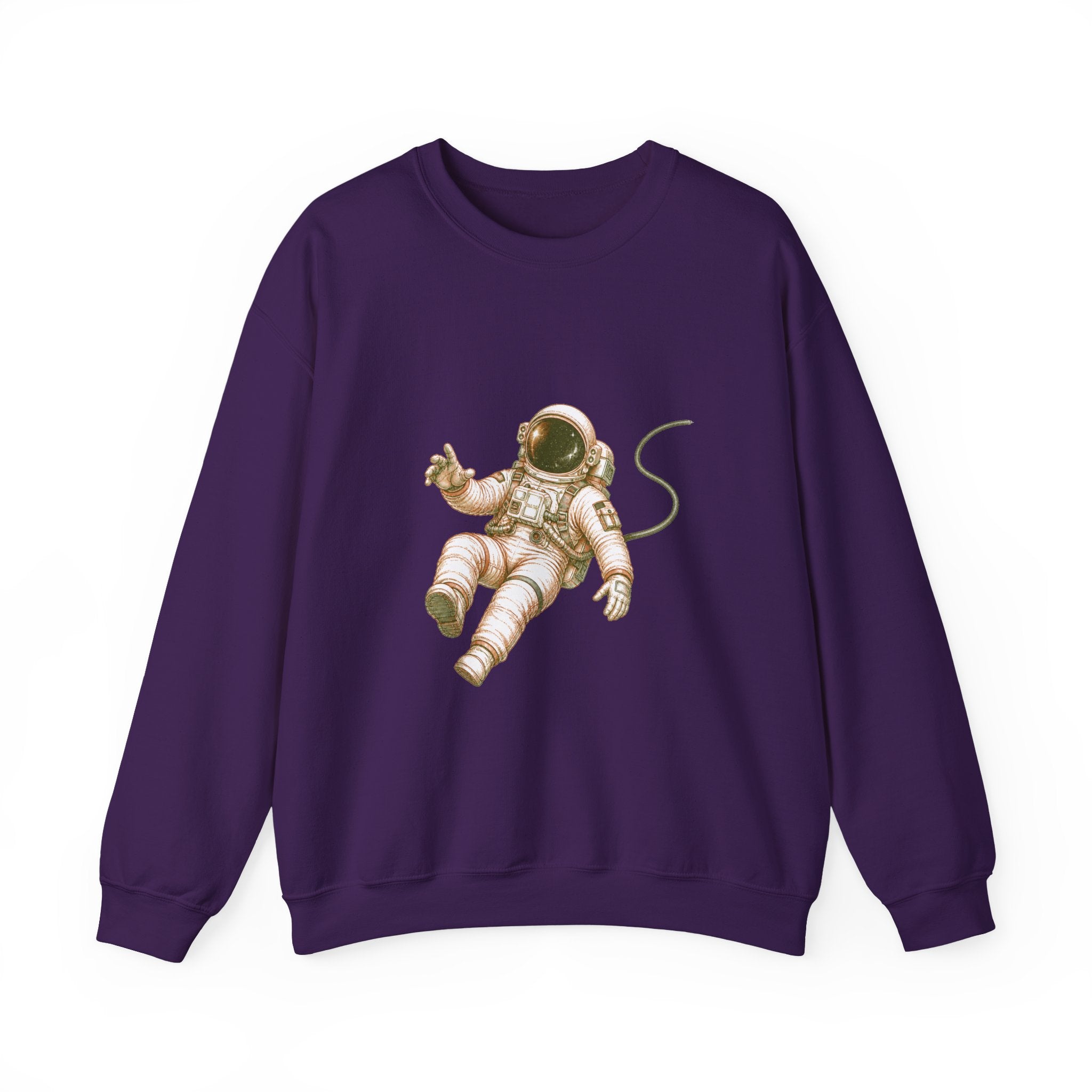 Matching Couple Sweatshirt - Astronaut & Planet Matching Couple Comfort Colors Crew Hand-Drawn Art His Hers Anniversary Gift - Design A