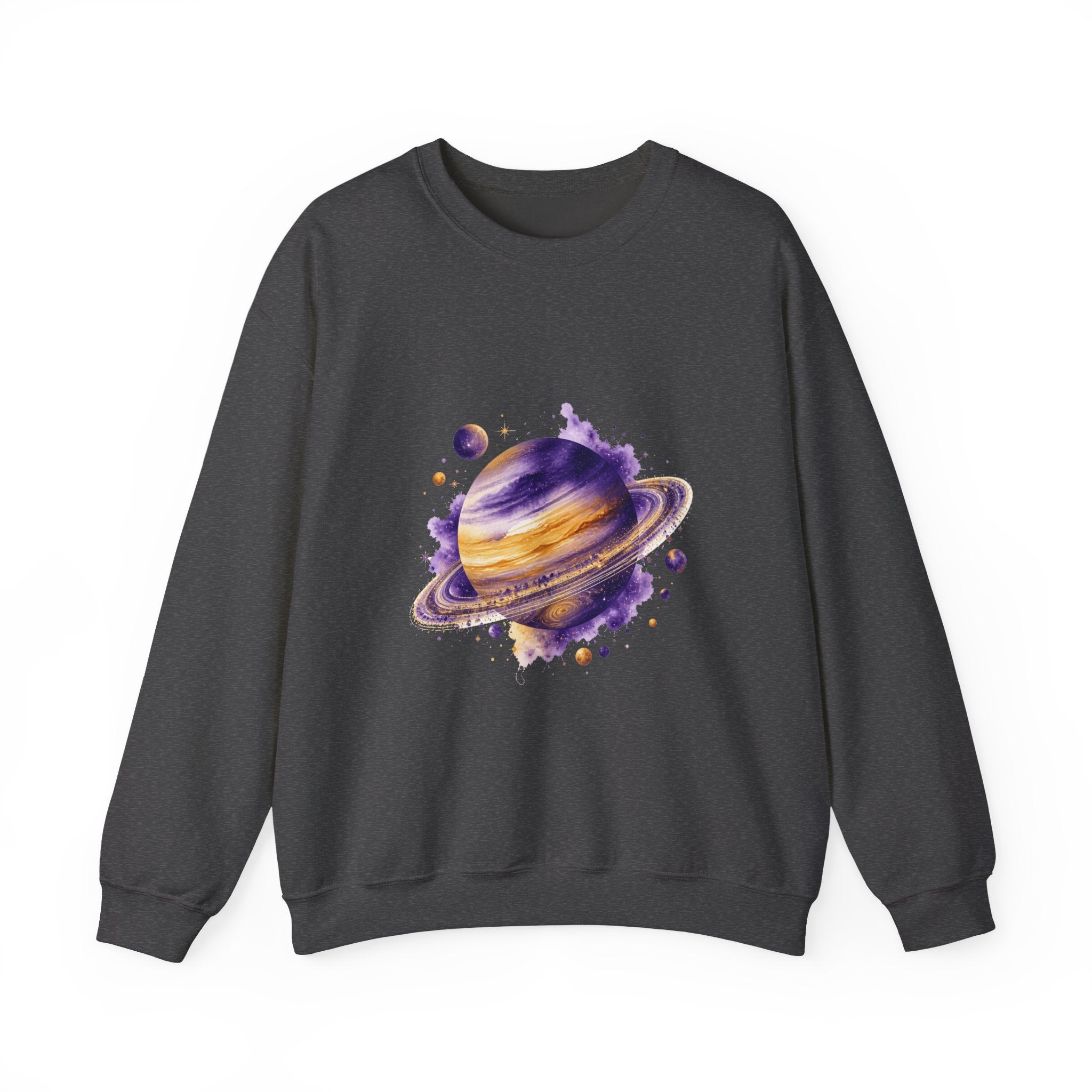 Matching Couple Sweatshirt - Astronaut & Planet Matching Couple Comfort Colors Crew Watercolor Art His Hers Birthday Gift - Design B