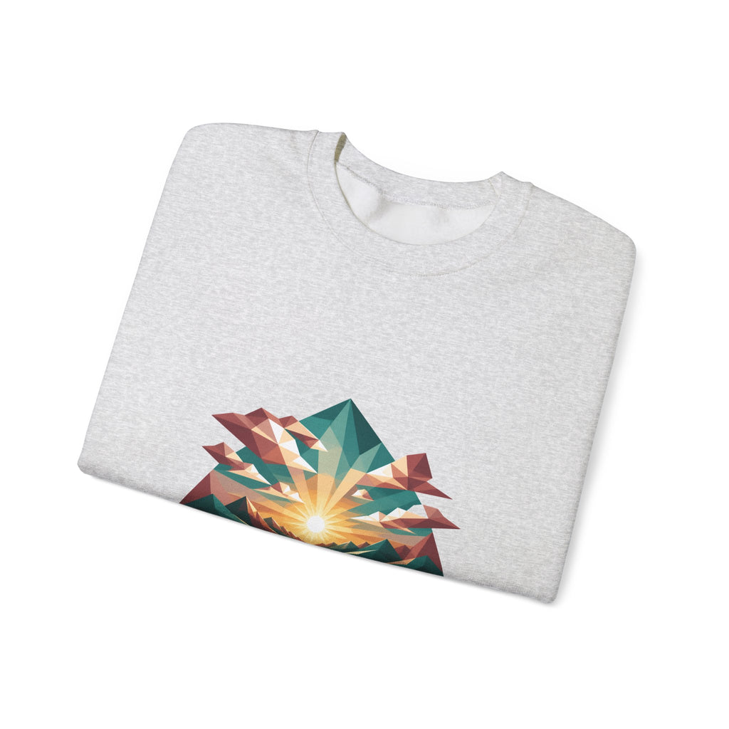 Matching Couple Sweatshirt - Sunrise & Sunset Matching Couple Premium Fleece Sweatshirt Geometric Art His Hers Love Gift - Design A