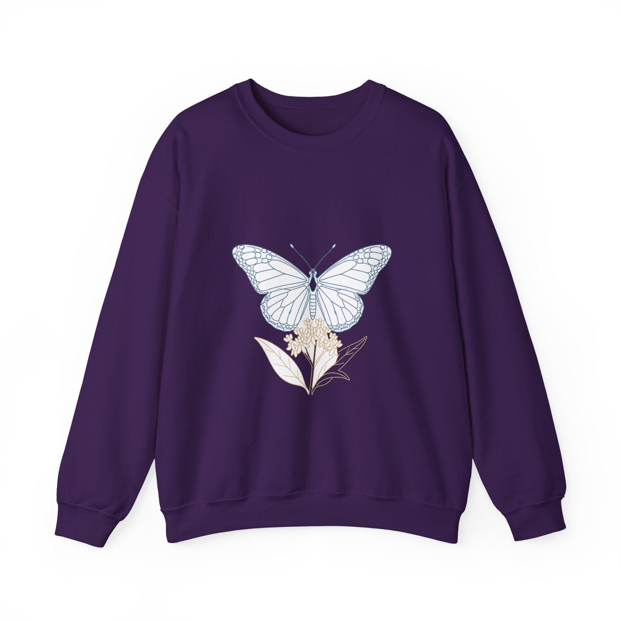 Matching Couple Sweatshirt - Butterfly & Moth Matching Couple Comfort Colors Crew Minimalist Art His Hers Christmas Gift - Design A
