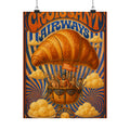 Croissant Hot Air Balloon Wall Art Poster 18×24 Psychedelic Cafe Decor Maximalist Print