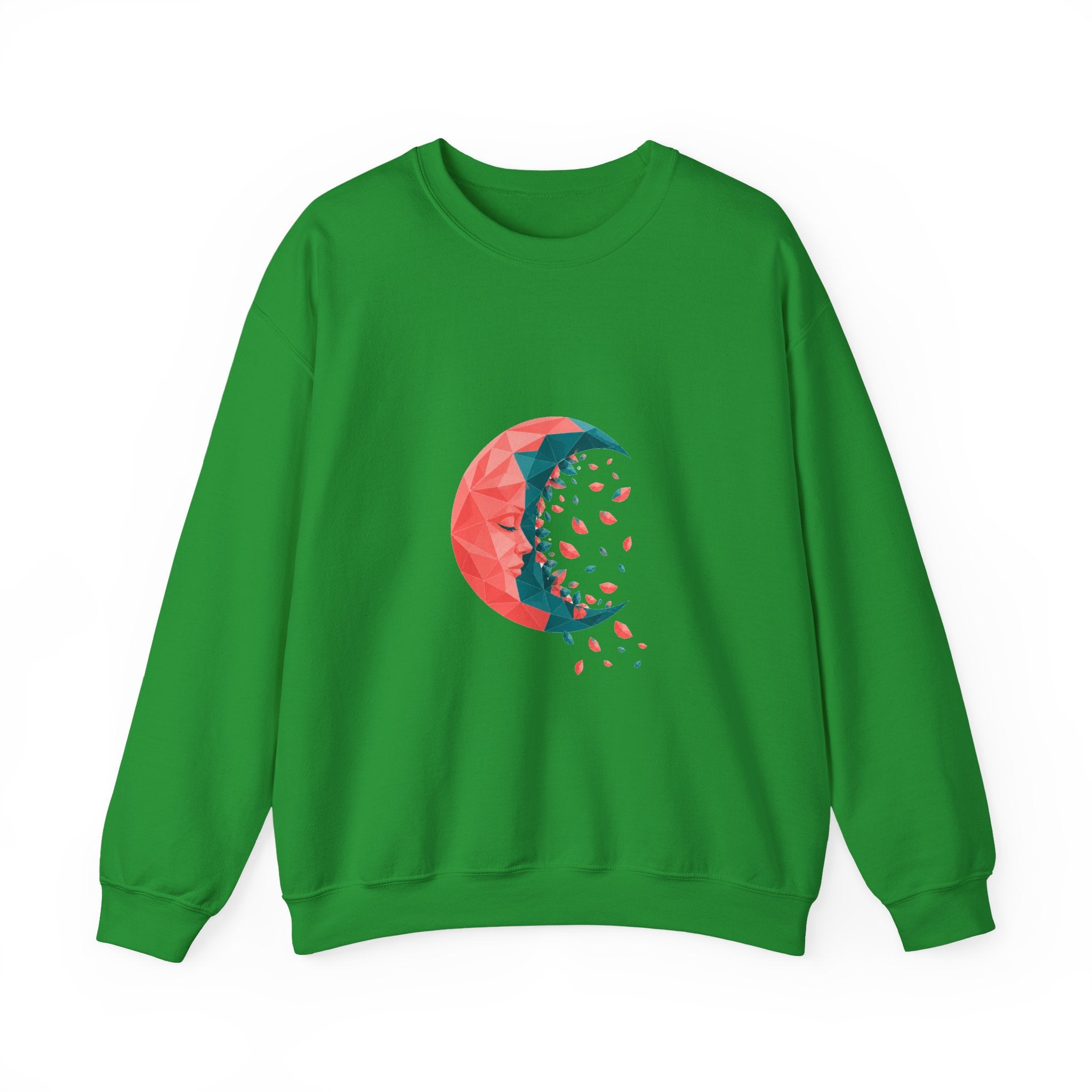 Matching Couple Sweatshirt - Waxing & Waning Moon Matching Couple Crewneck Sweatshirt Geometric Art His Hers Couple Gift - Design B