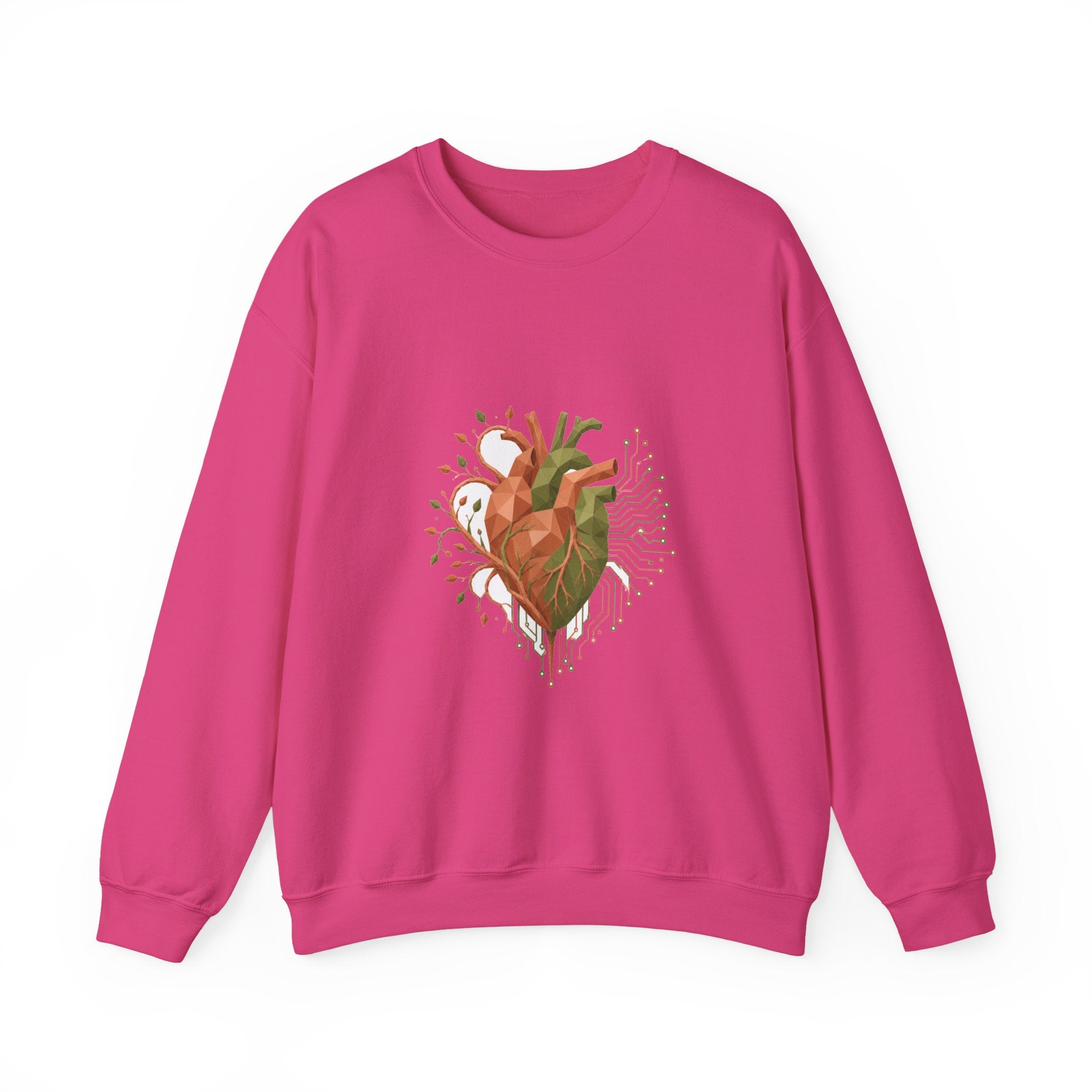 Matching Couple Sweatshirt - Robot & Heart Matching Couple Crewneck Sweatshirt Geometric Art His Hers Couple Gift - Design B