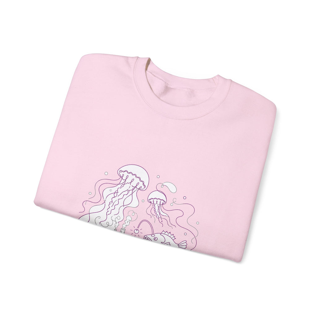 Matching Couple Sweatshirt - Coral Reef & Deep Sea Matching Couple Premium Fleece Sweatshirt Minimalist Art His Hers Christmas Gift - Design B