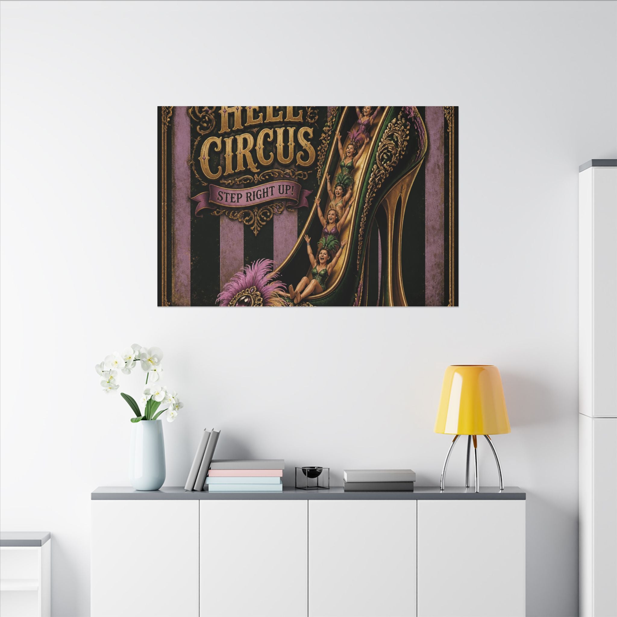 High Heel Slide Wall Art Canvas 24×36 Baroque Studio Decor Maximalist Print