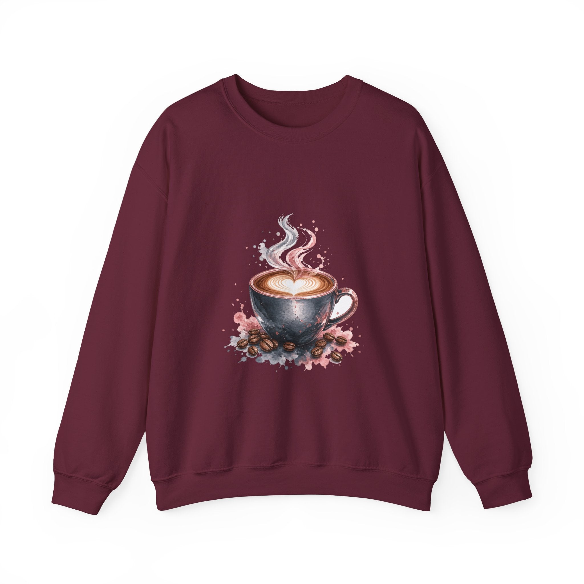 Matching Couple Sweatshirt - Coffee & Tea Matching Couple Premium Fleece Sweatshirt Watercolor Art His Hers Birthday Gift - Design A