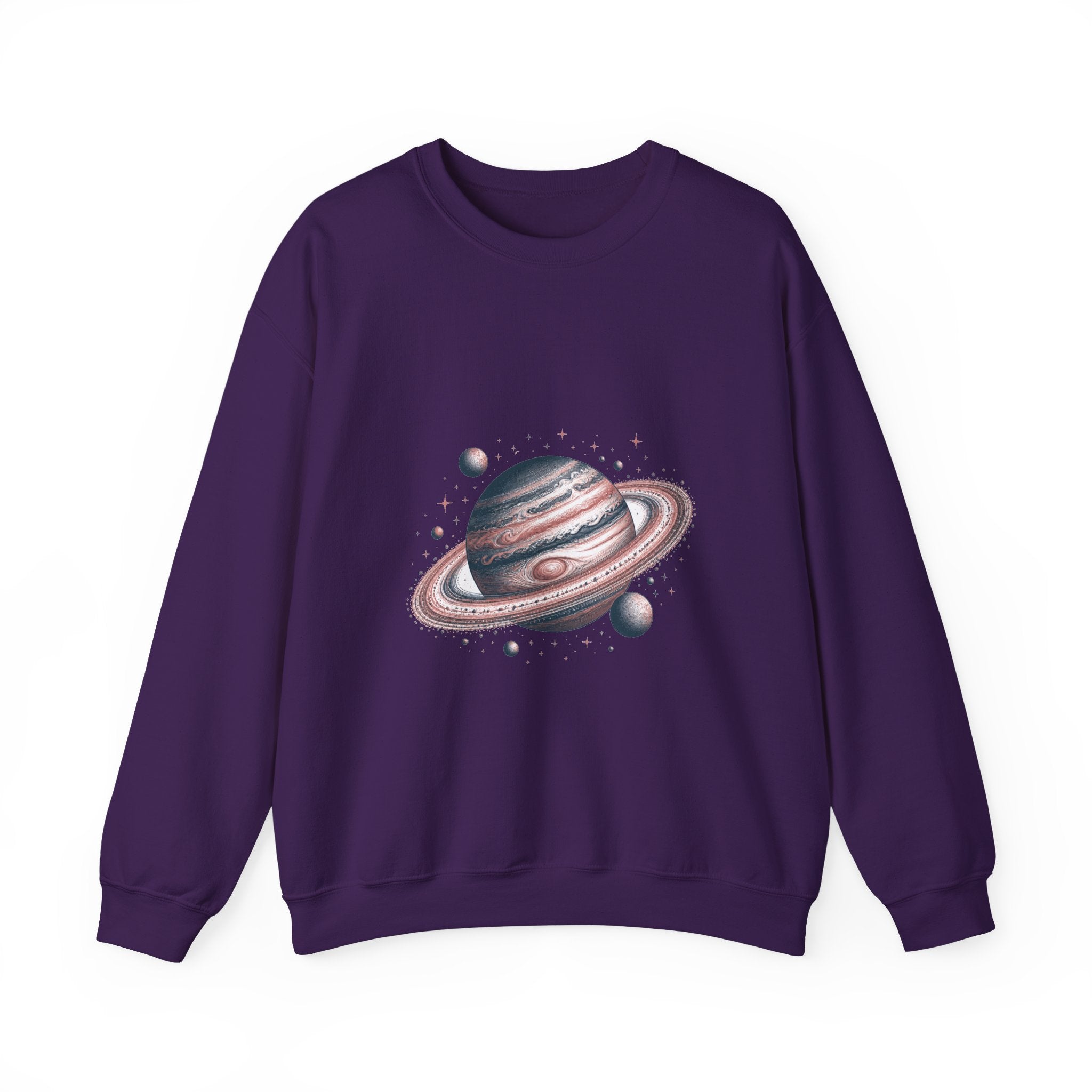Matching Couple Sweatshirt - Astronaut & Planet Matching Couple Crewneck Sweatshirt Hand-Drawn Art His Hers Best Friend Gift - Design B