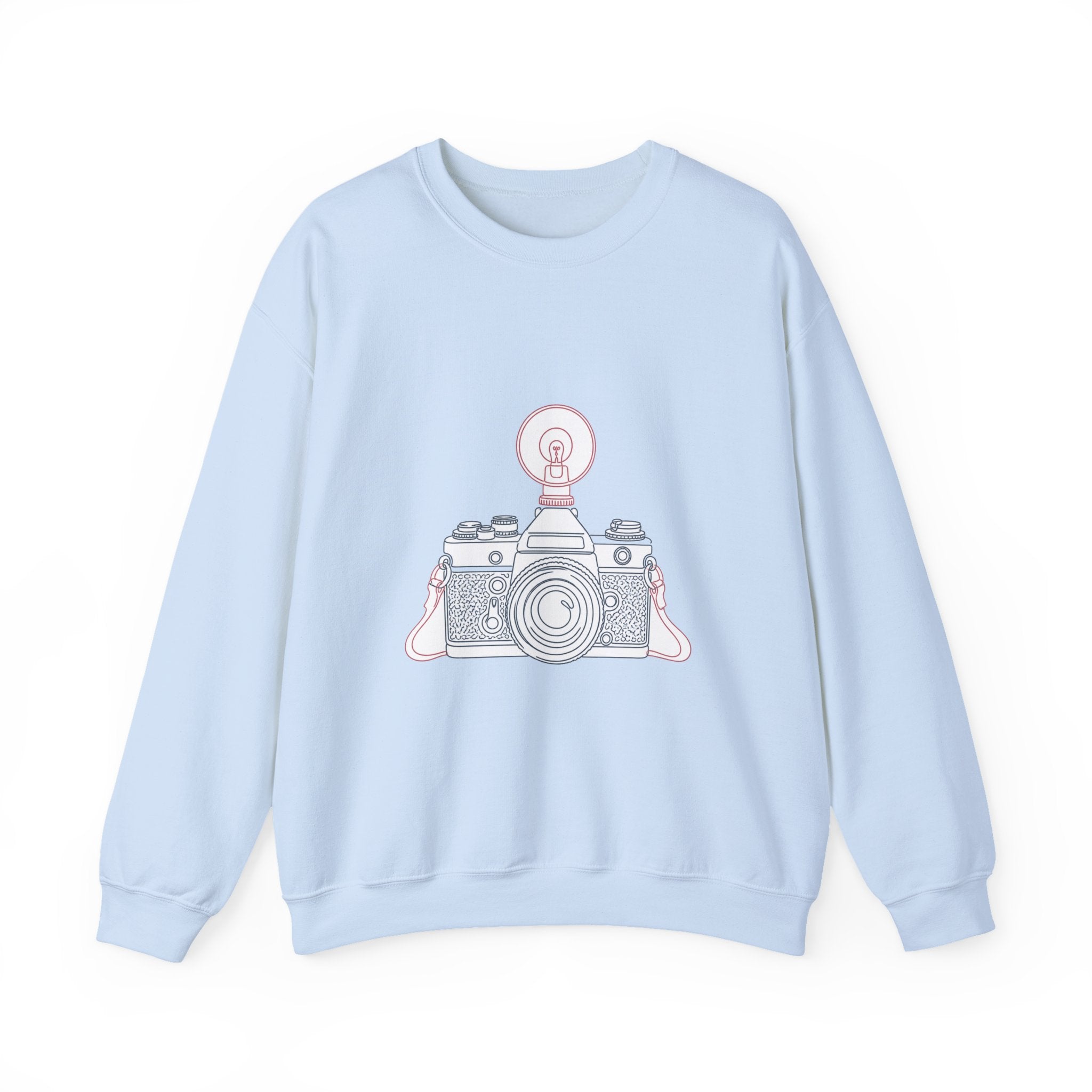 Matching Couple Sweatshirt - Camera & Film Matching Couple Comfort Colors Crew Minimalist Art His Hers Christmas Gift - Design A