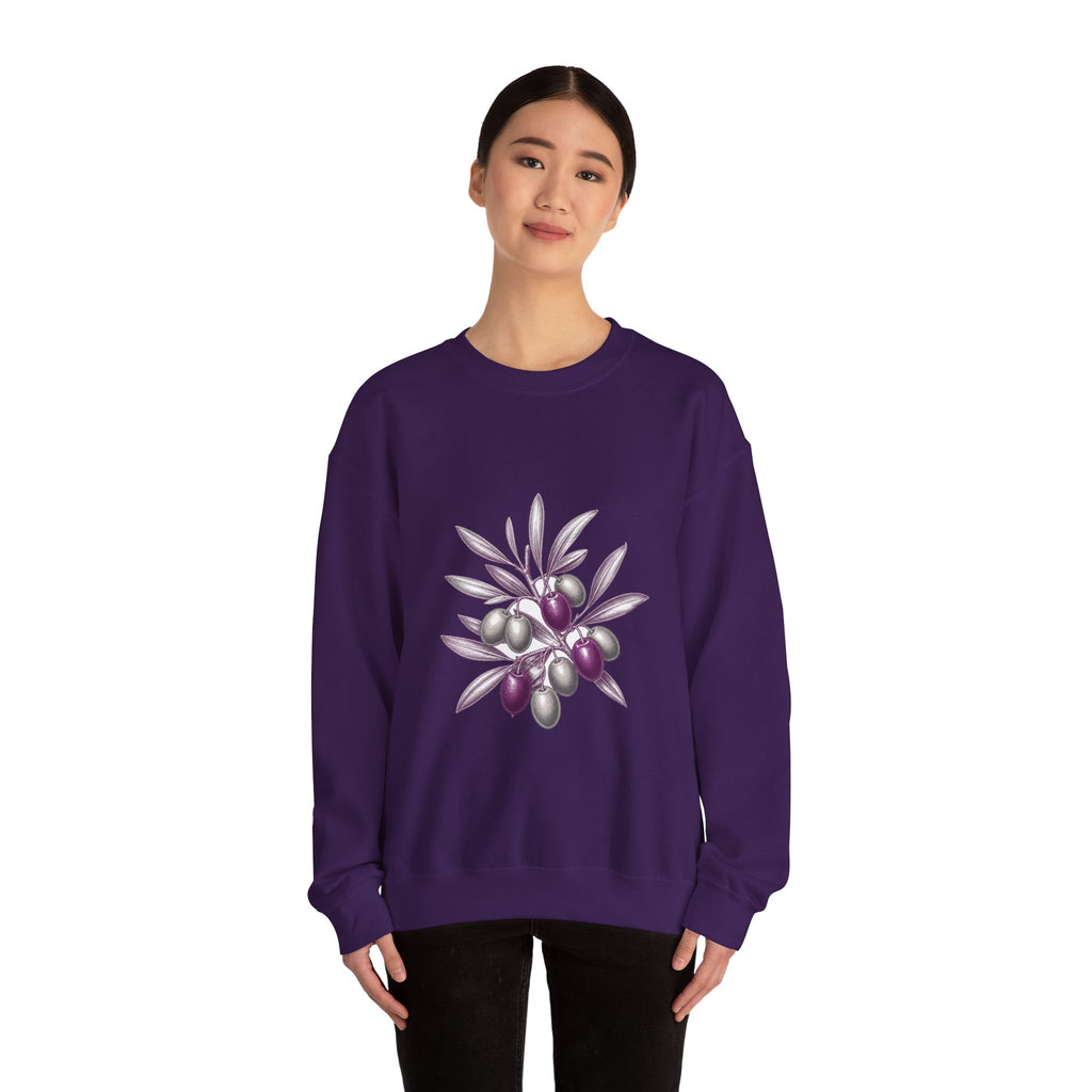 Matching Couple Sweatshirt - Olive Branch & Fig Matching Couple Crewneck Sweatshirt Vintage Art His Hers Wedding Gift - Design A