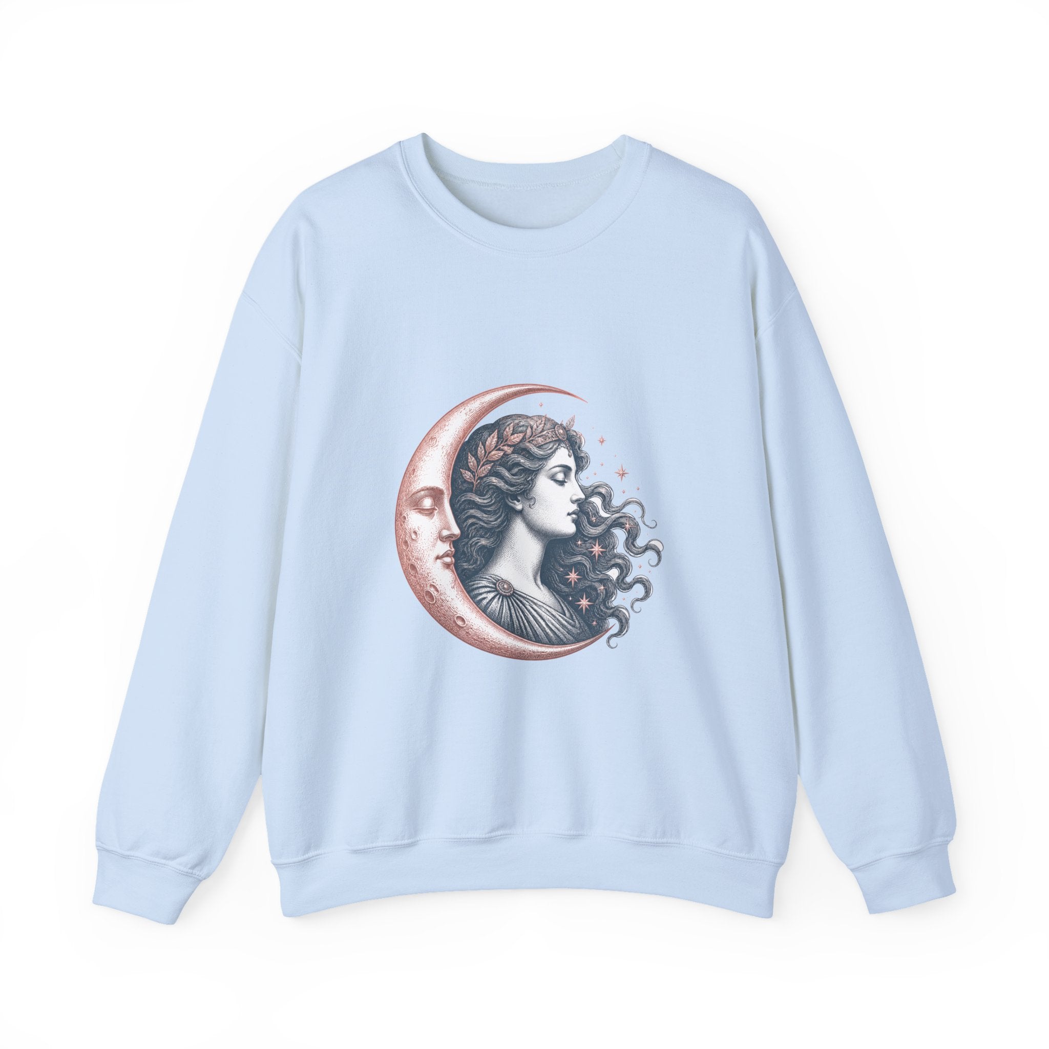 Matching Couple Sweatshirt - Helios & Selene Matching Couple Premium Fleece Sweatshirt Vintage Art His Hers Honeymoon Gift - Design B