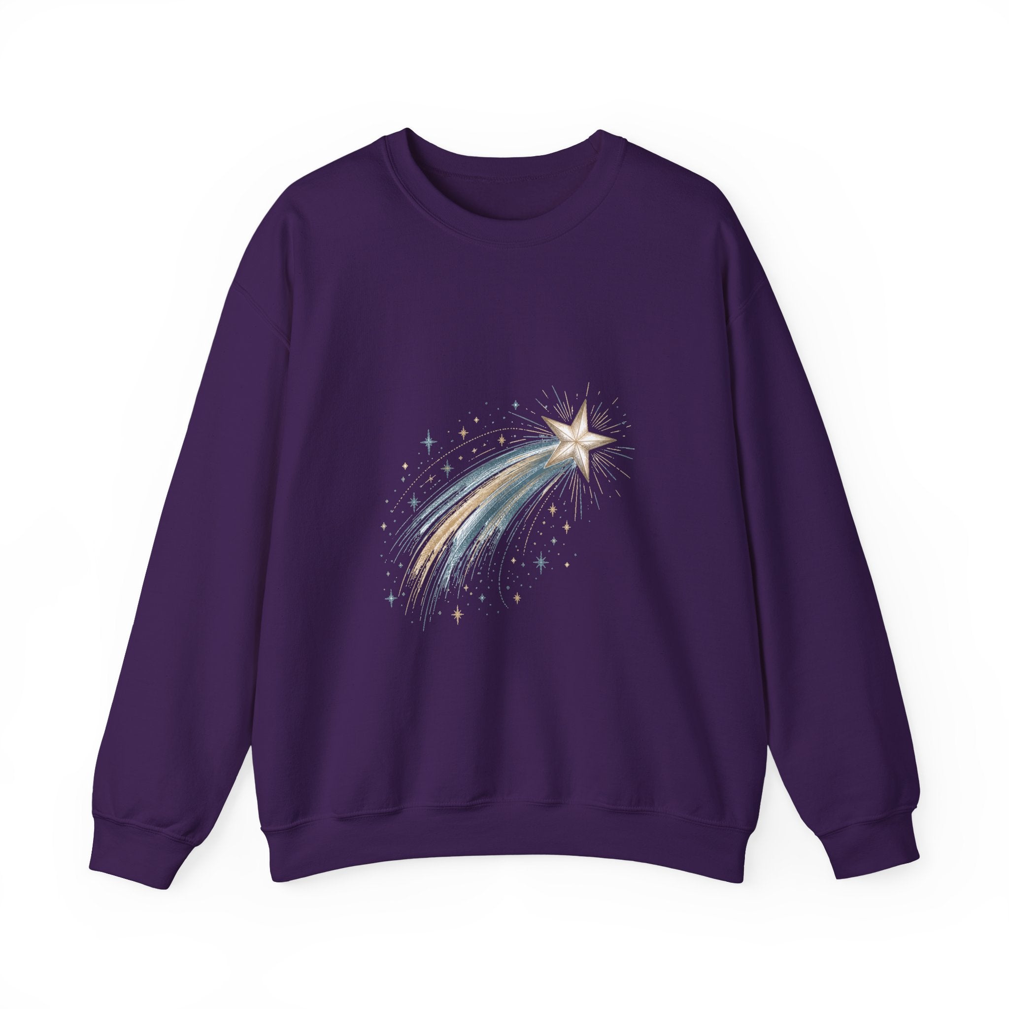 Matching Couple Sweatshirt - Shooting Star & North Star Matching Couple Crewneck Sweatshirt Hand-Drawn Art His Hers Best Friend Gift - Design A