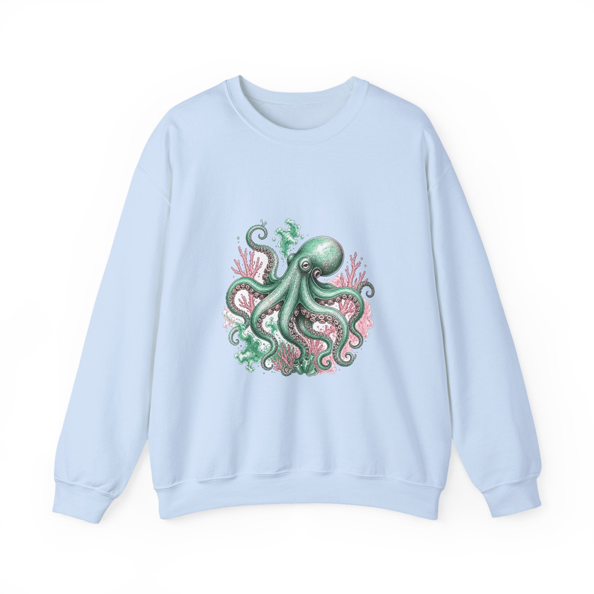 Matching Couple Sweatshirt - Octopus & Jellyfish Matching Couple Premium Fleece Sweatshirt Hand-Drawn Art His Hers Anniversary Gift - Design A