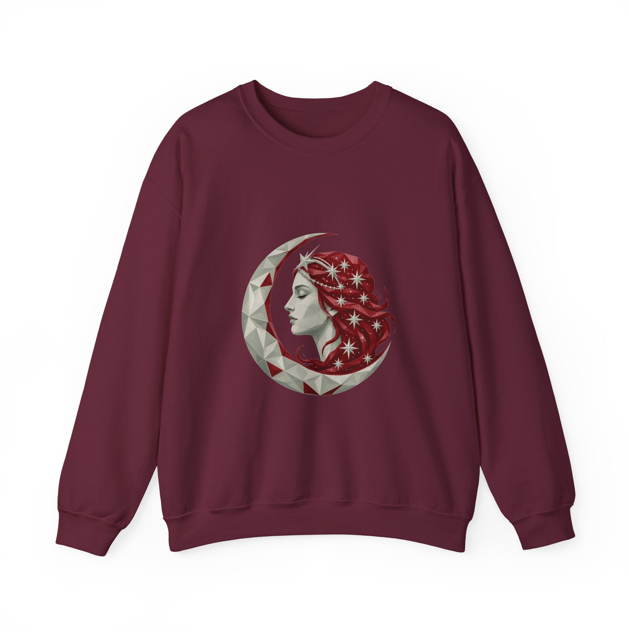 Matching Couple Sweatshirt - Helios & Selene Matching Couple Premium Fleece Sweatshirt Geometric Art His Hers Love Gift - Design B
