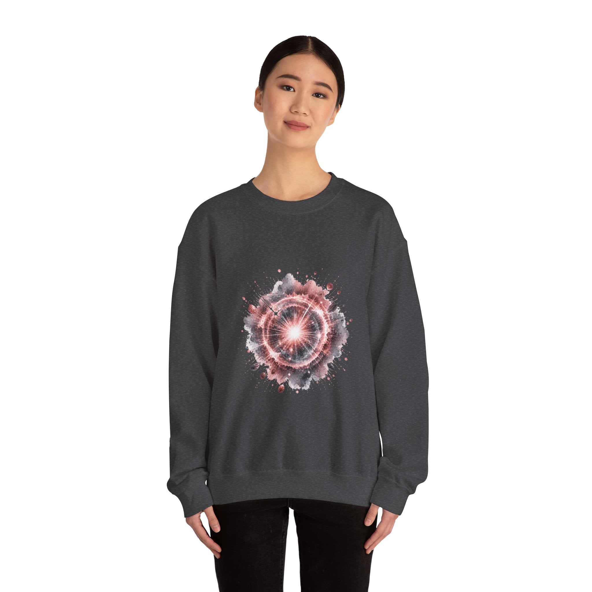 Matching Couple Sweatshirt - Galaxy & Supernova Matching Couple Premium Fleece Sweatshirt Watercolor Art His Hers Birthday Gift - Design B