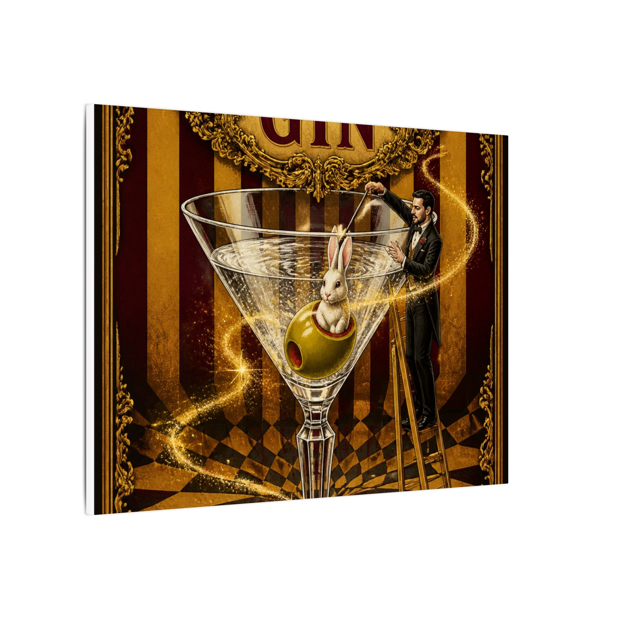 Martini Magician Wall Art Canvas 16×20 Baroque Home Office Decor Maximalist Print