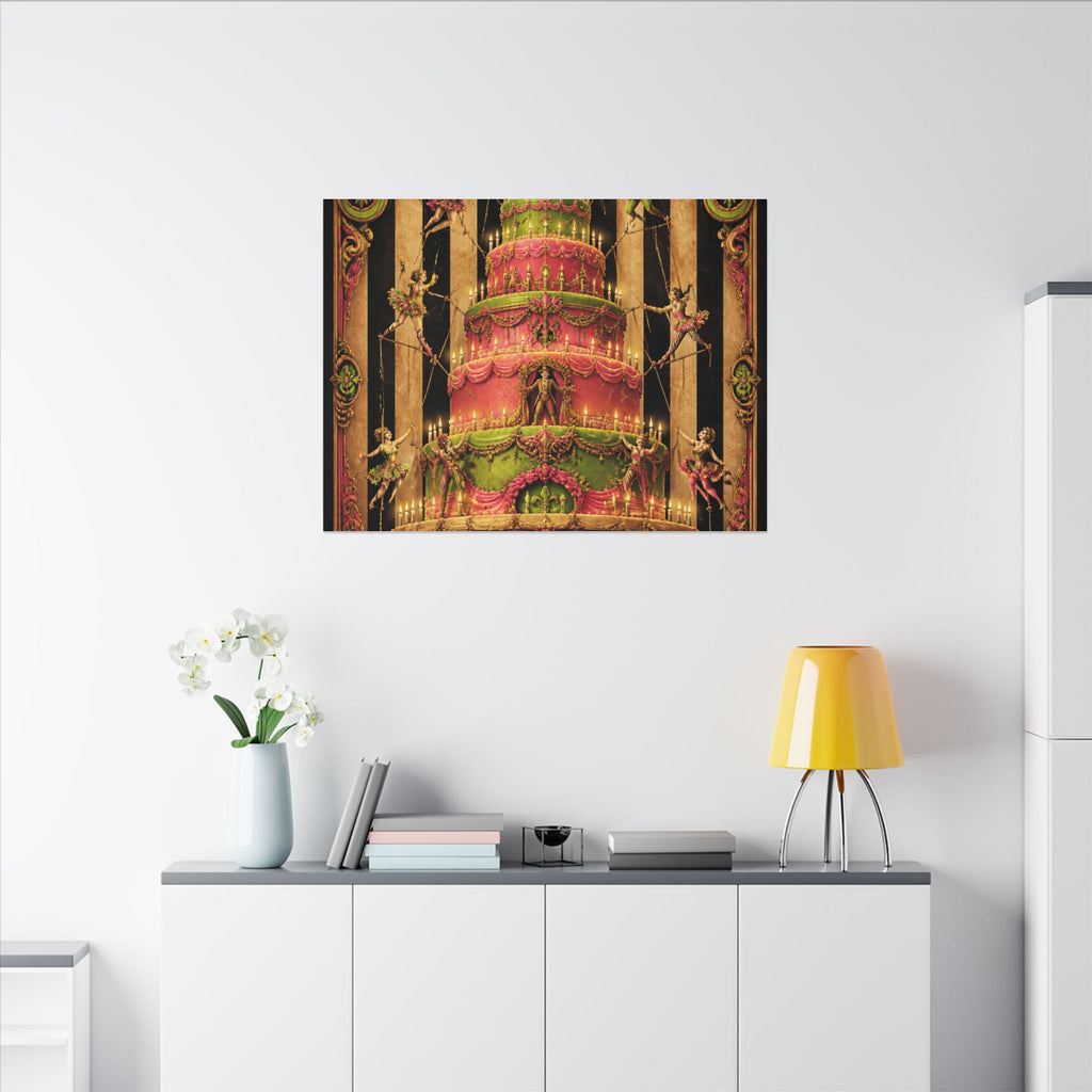 Birthday Cake Trapeze Wall Art Canvas 24×36 Baroque Studio Decor Maximalist Print