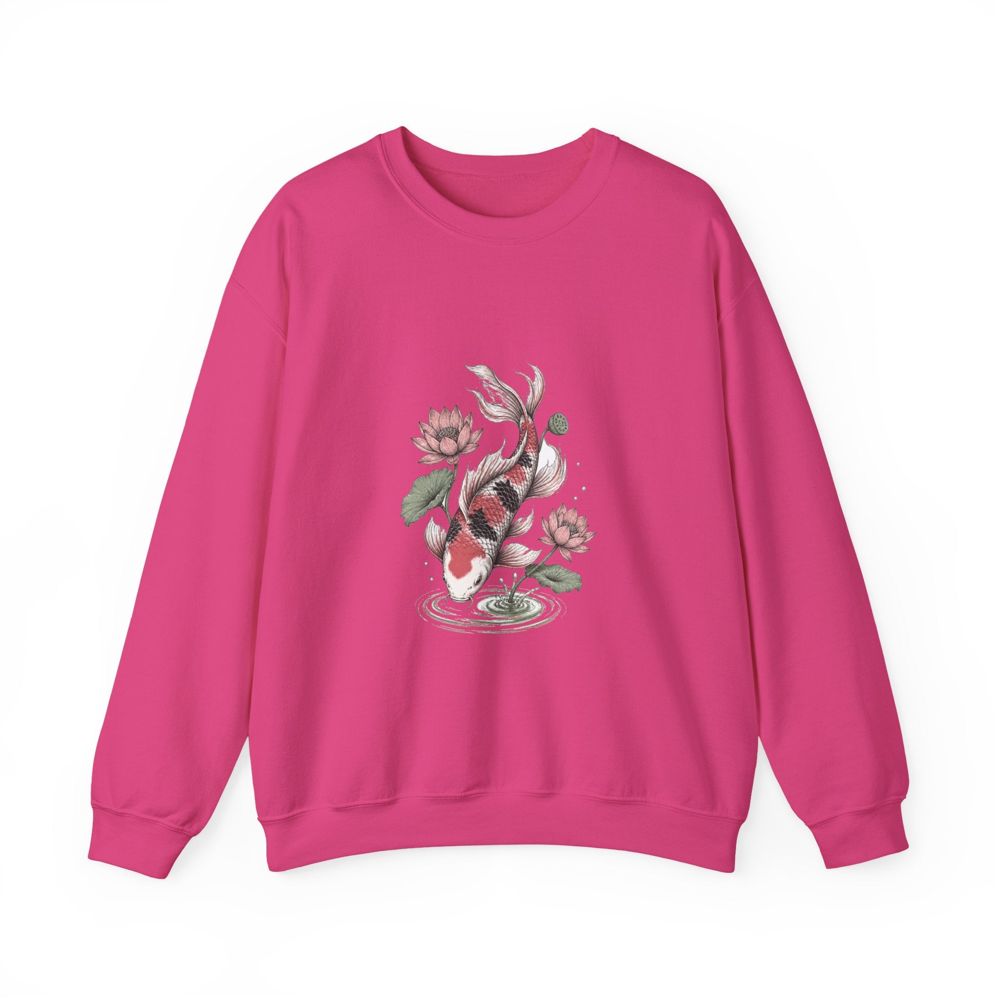 Matching Couple Sweatshirt - Koi Fish Yin Yang Matching Couple Premium Fleece Sweatshirt Hand-Drawn Art His Hers Anniversary Gift - Design B