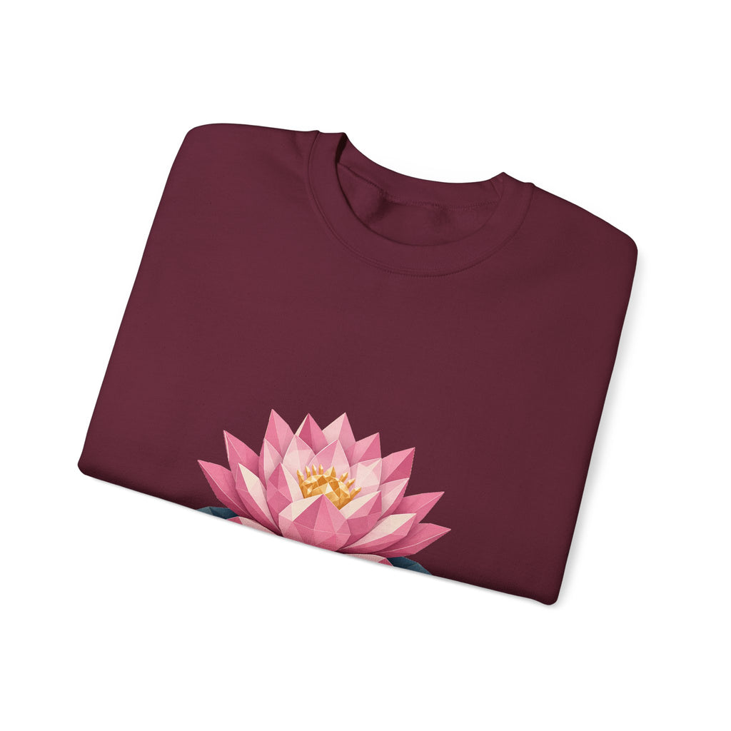 Matching Couple Sweatshirt - Open & Closed Lotus Matching Couple Crewneck Sweatshirt Geometric Art His Hers Couple Gift - Design A