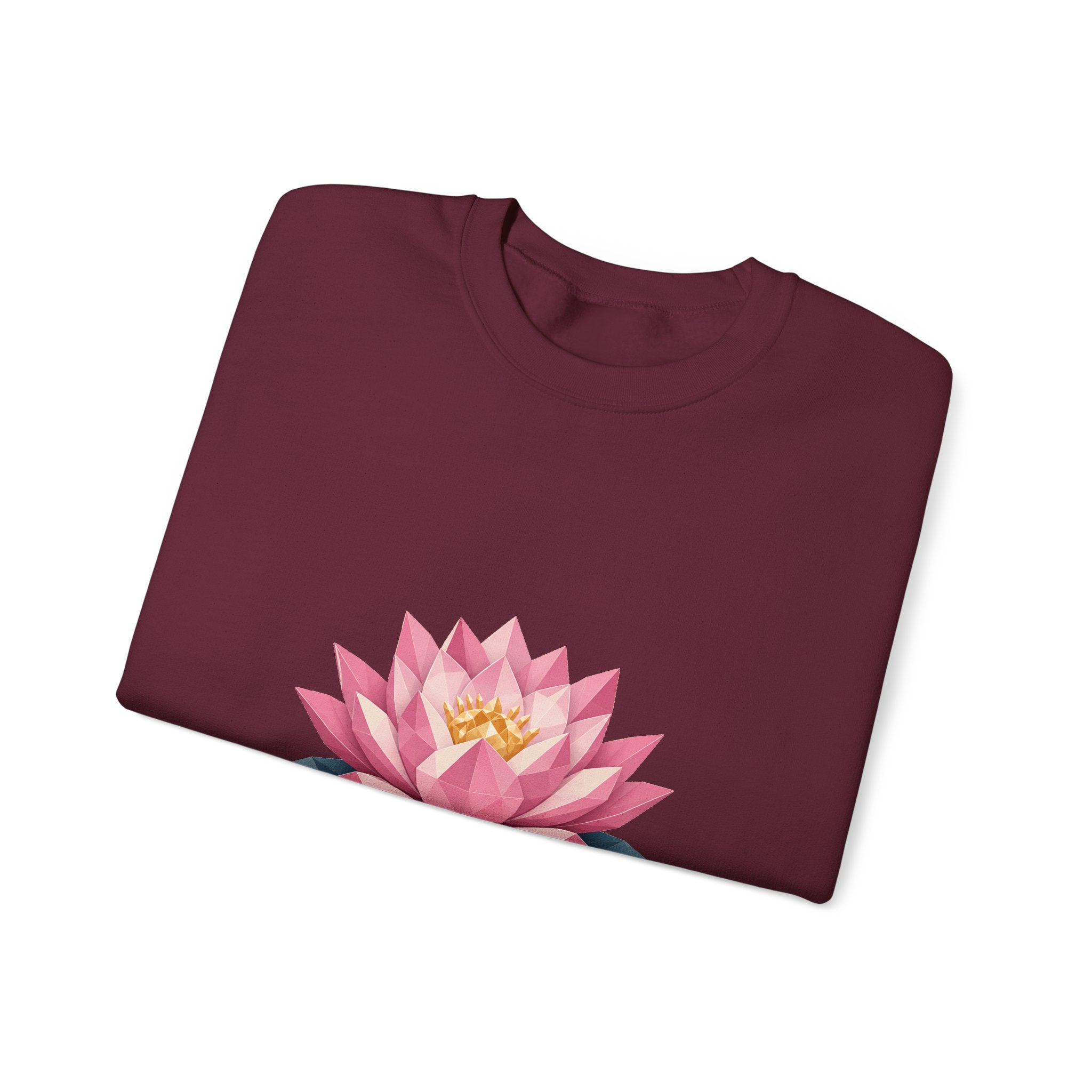 Matching Couple Sweatshirt - Open & Closed Lotus Matching Couple Crewneck Sweatshirt Geometric Art His Hers Couple Gift - Design A