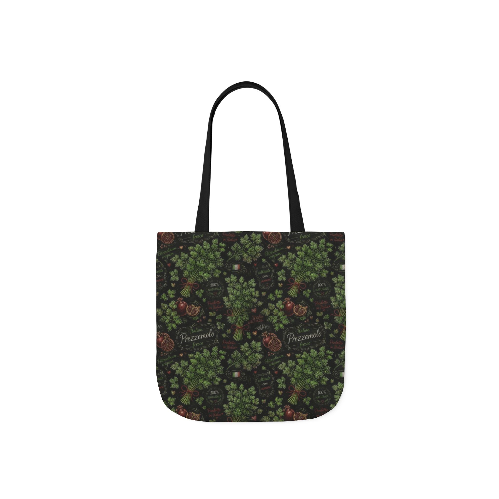 Fresh Parsley Canvas Tote Bag Mediterranean Kitchen Chalk Art Design Italian Cottagecore Gift