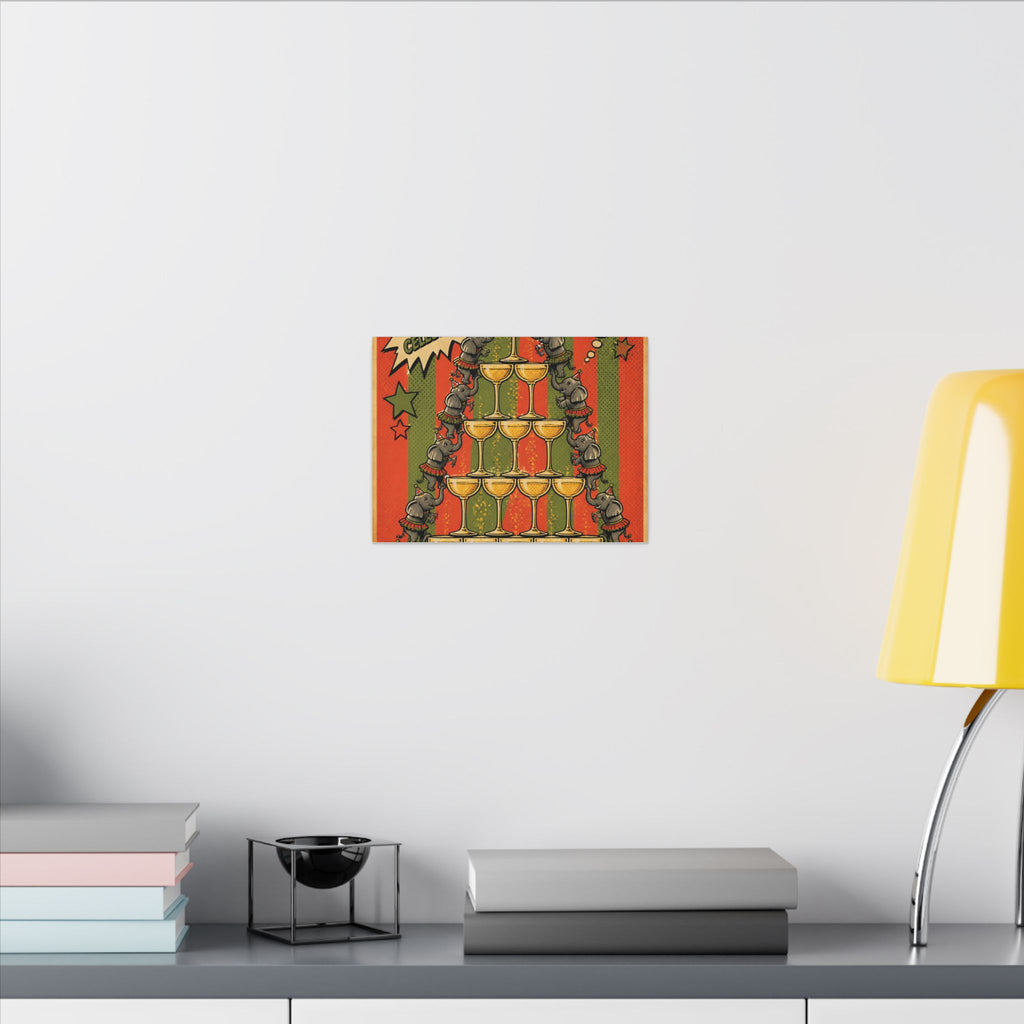 Champagne Tower Elephants Wall Art Canvas 16×20 Pop Art Living Room Decor Maximalist Print