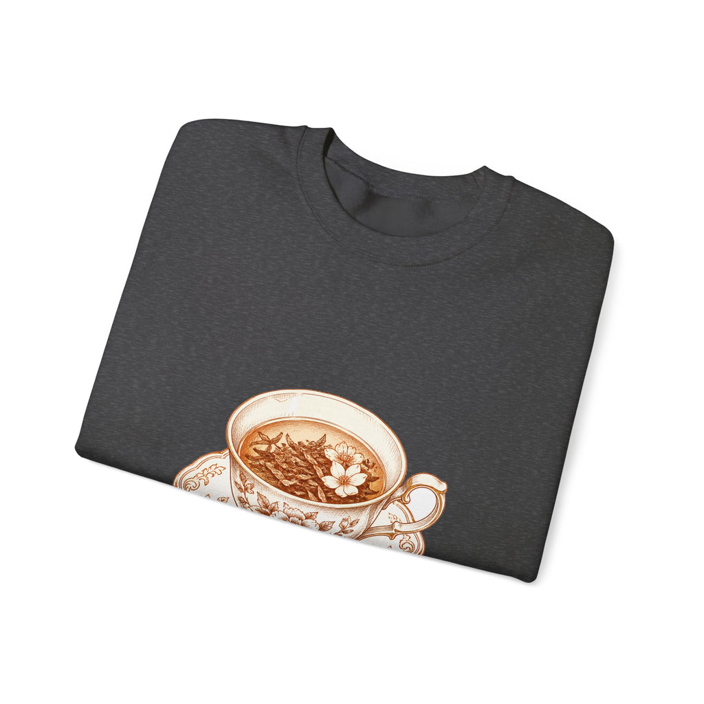 Matching Couple Sweatshirt - Coffee & Tea Matching Couple Crewneck Sweatshirt Hand-Drawn Art His Hers Best Friend Gift - Design B